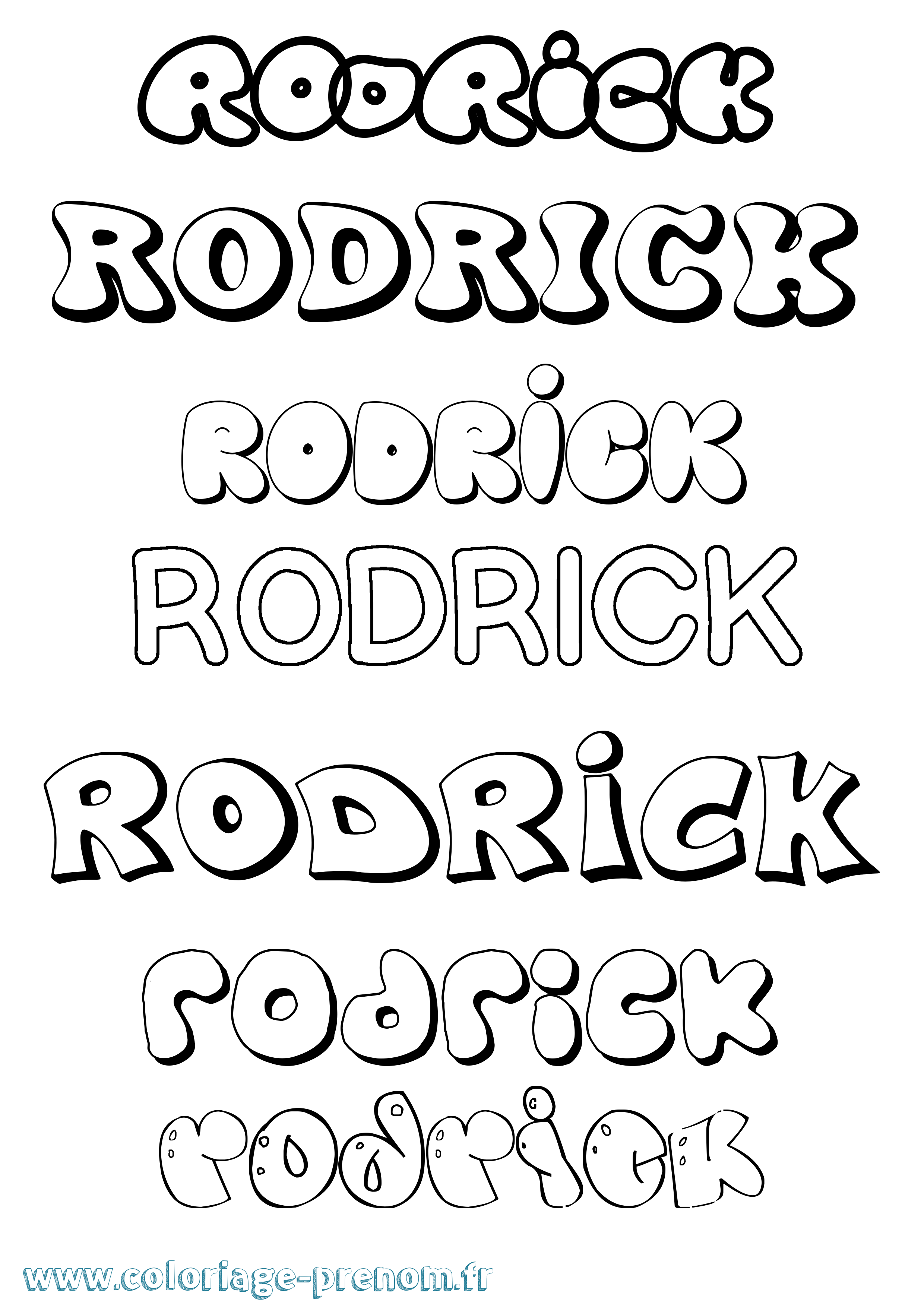 Coloriage Rodrick Bubble Coloriage prénom Rodrick Bubble