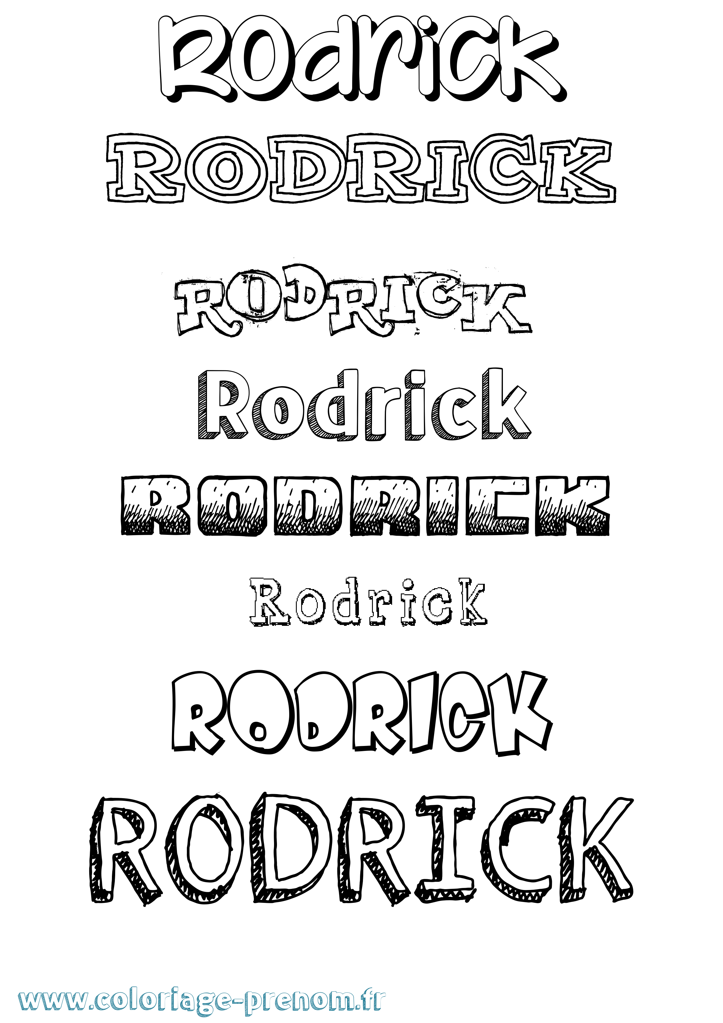Coloriage Rodrick Dessiné Coloriage prénom Rodrick Dessiné