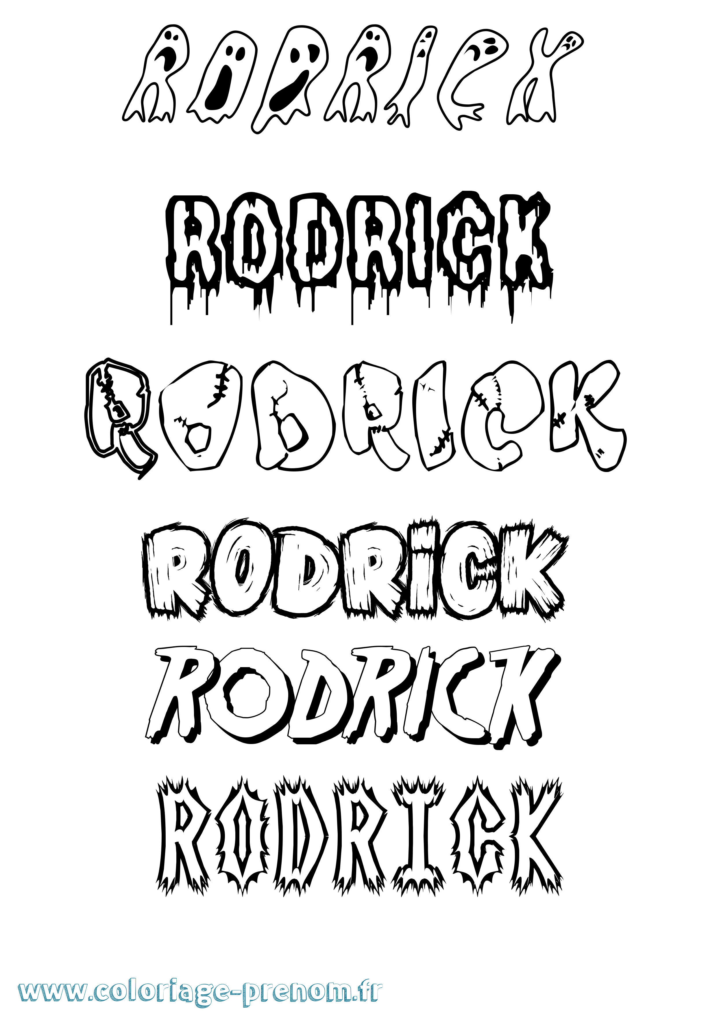 Coloriage Rodrick Frisson Coloriage prénom Rodrick Frisson