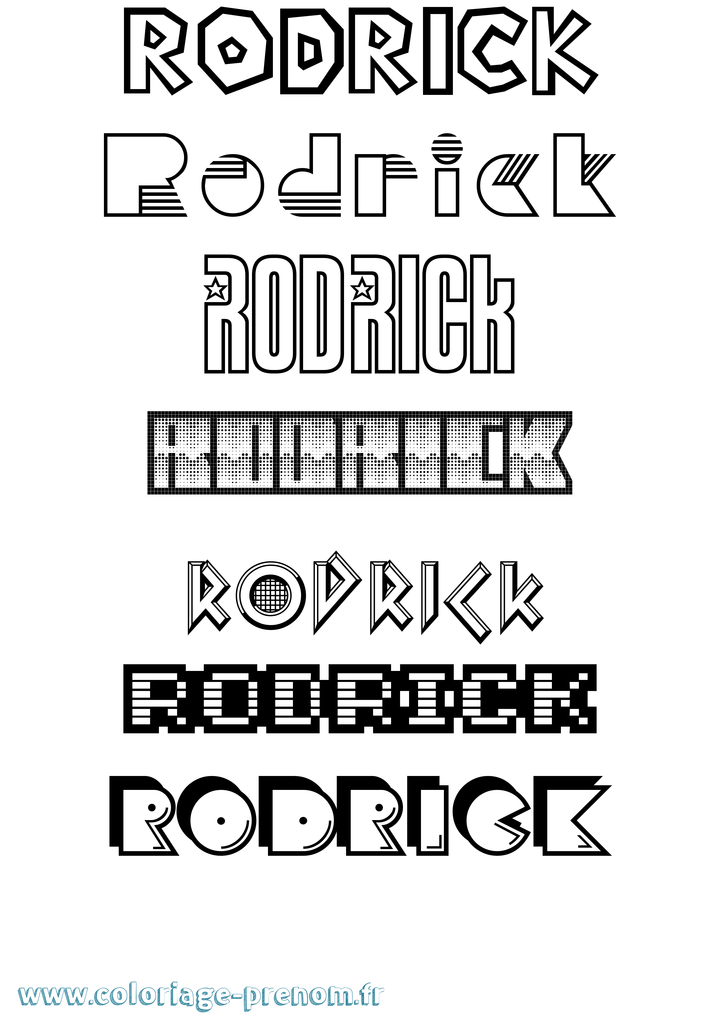 Coloriage Rodrick Jeux Vidéos Coloriage prénom Rodrick Jeux Vidéos