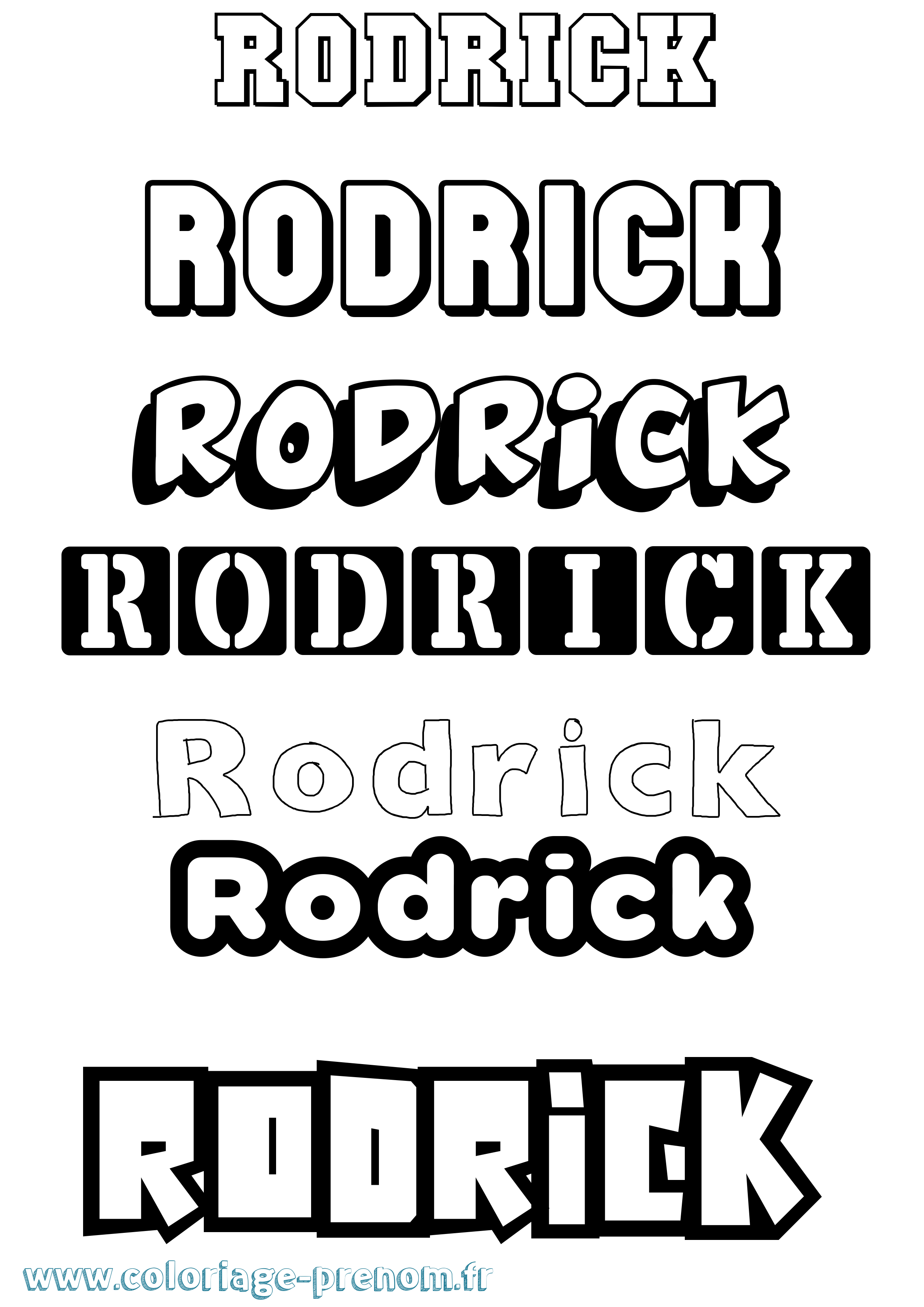 Coloriage Rodrick Simple Coloriage prénom Rodrick Simple