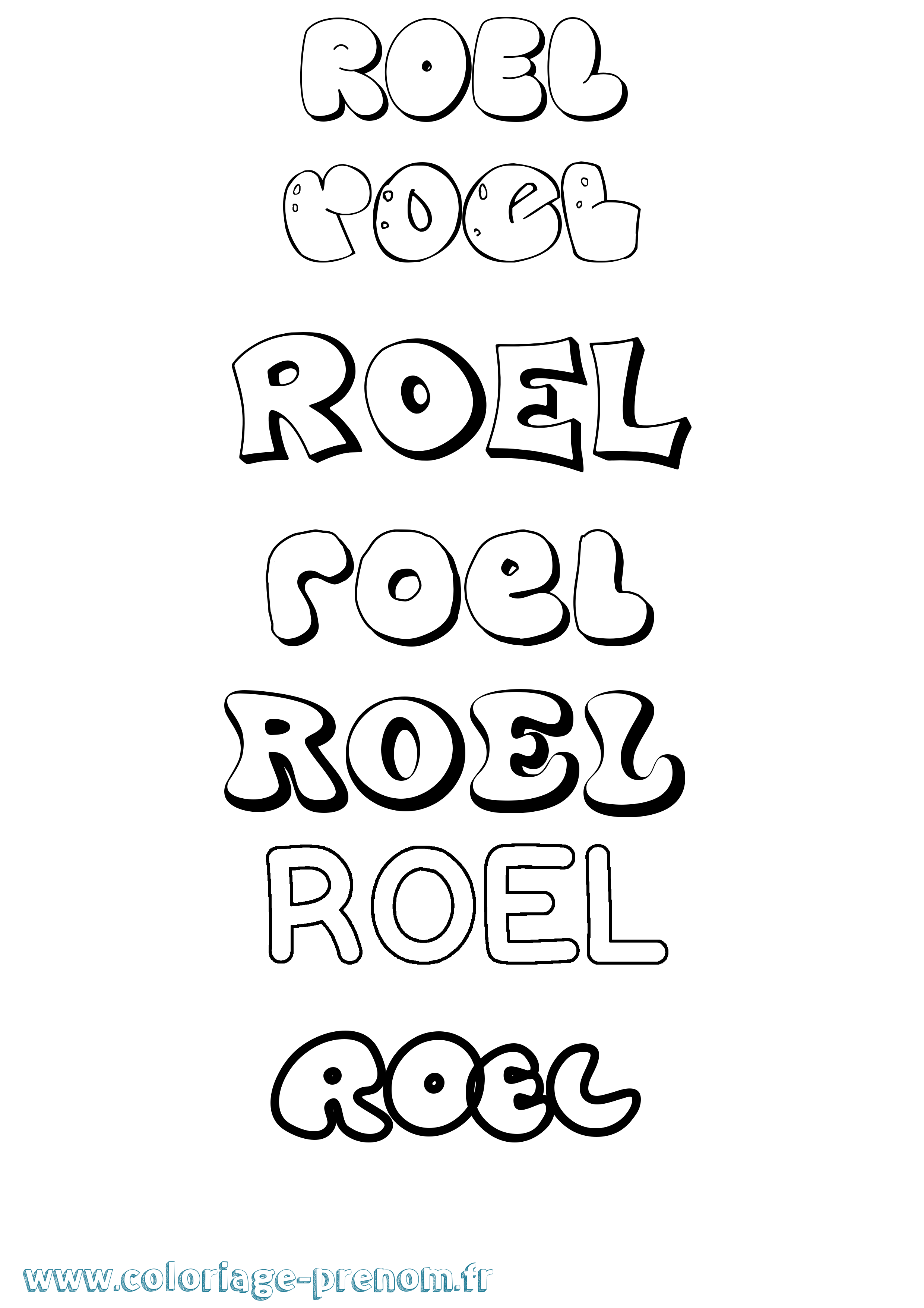 Coloriage Roel Bubble Coloriage prénom Roel Bubble