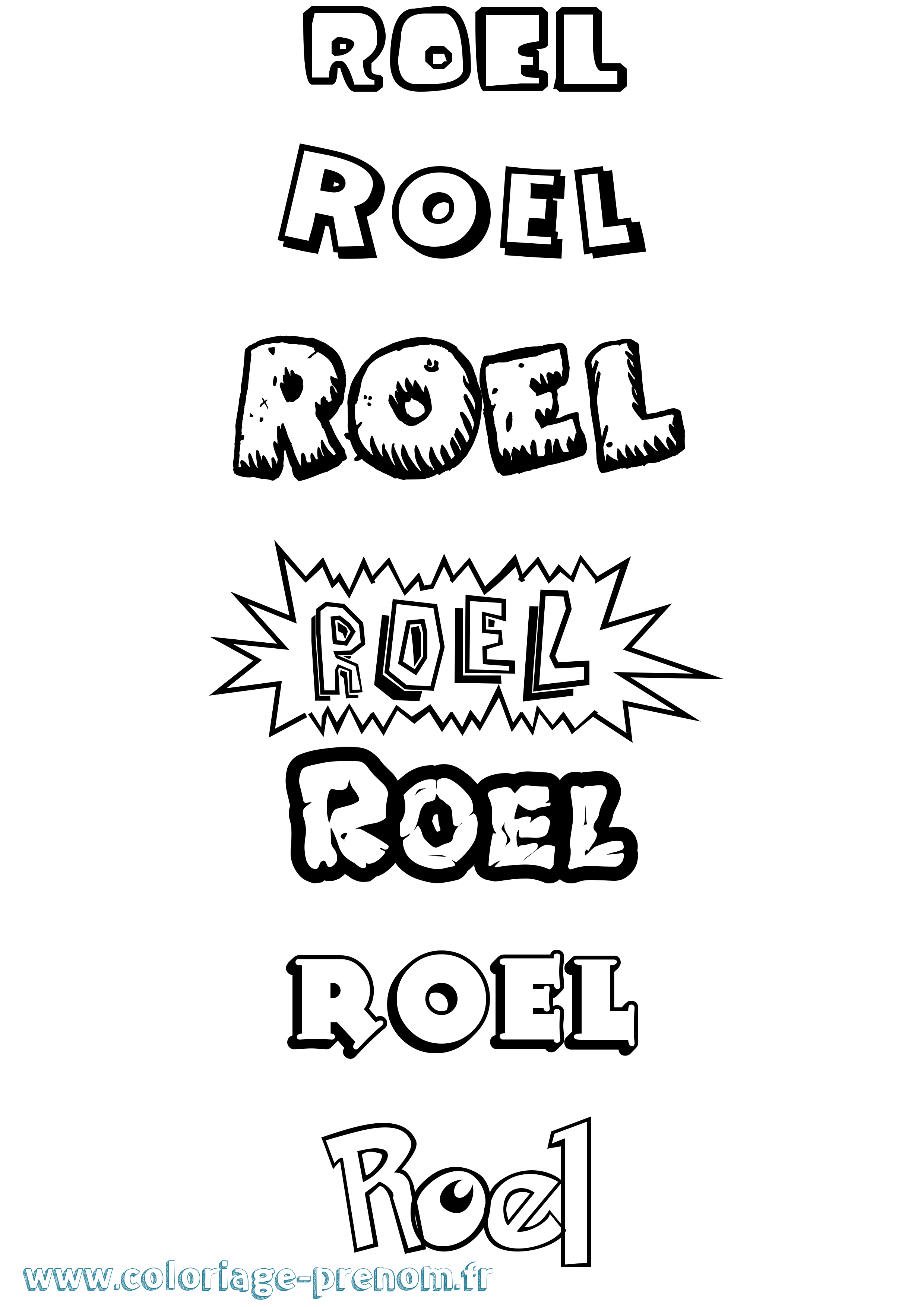 Coloriage Roel Dessin Animé Coloriage prénom Roel Dessin Animé