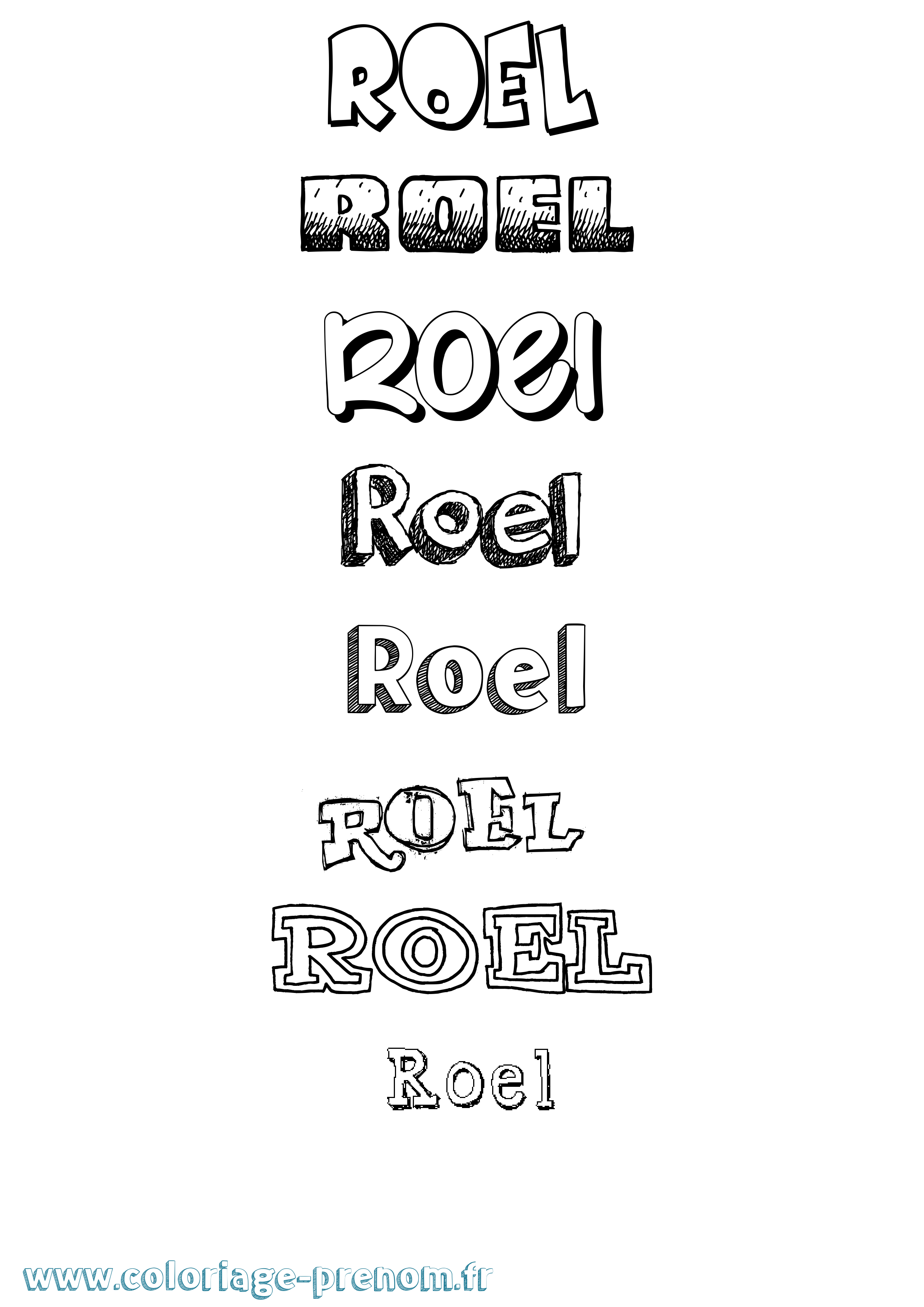 Coloriage Roel Dessiné Coloriage prénom Roel Dessiné