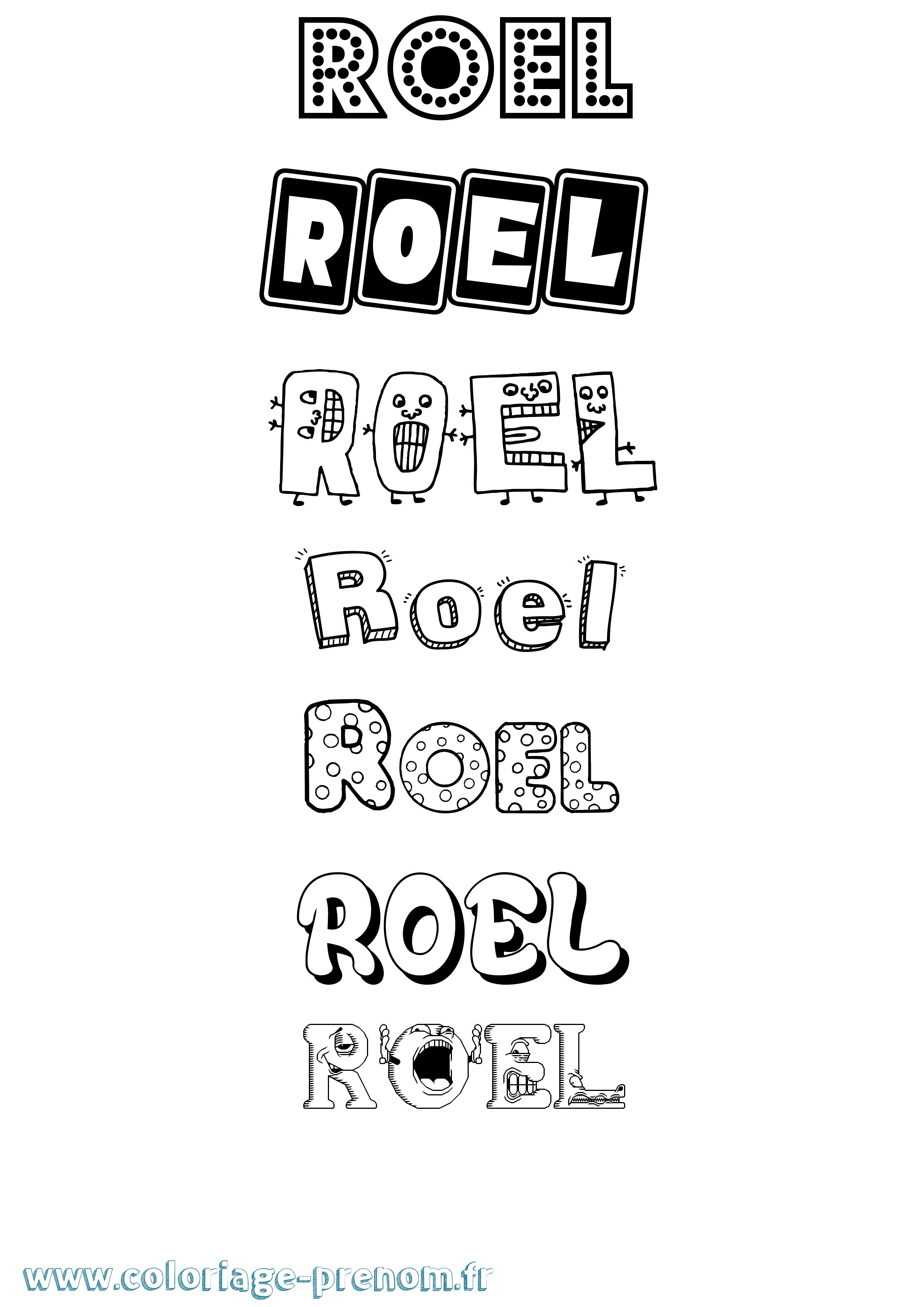 Coloriage Roel Fun Coloriage prénom Roel Fun