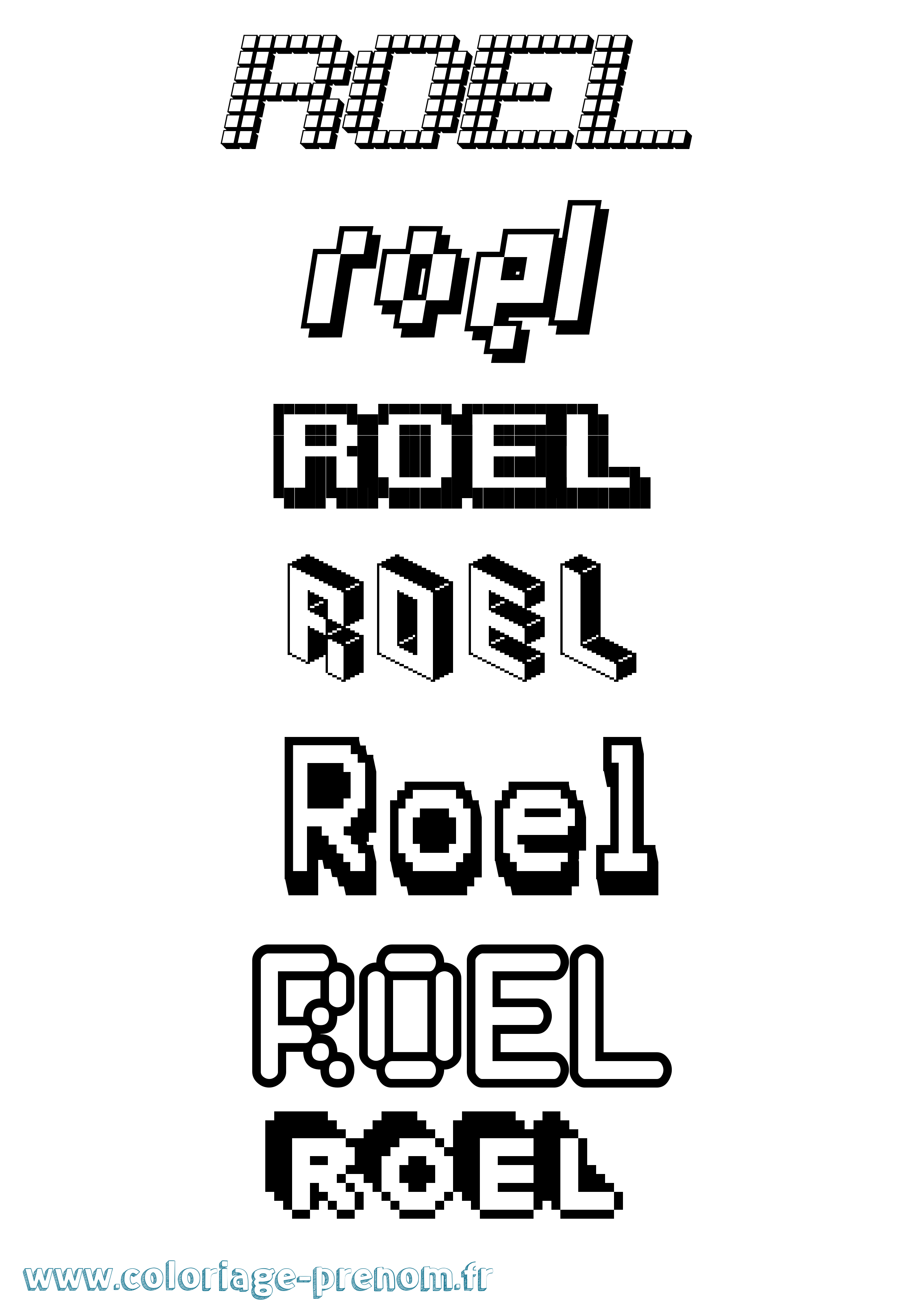 Coloriage Roel Pixel Coloriage prénom Roel Pixel
