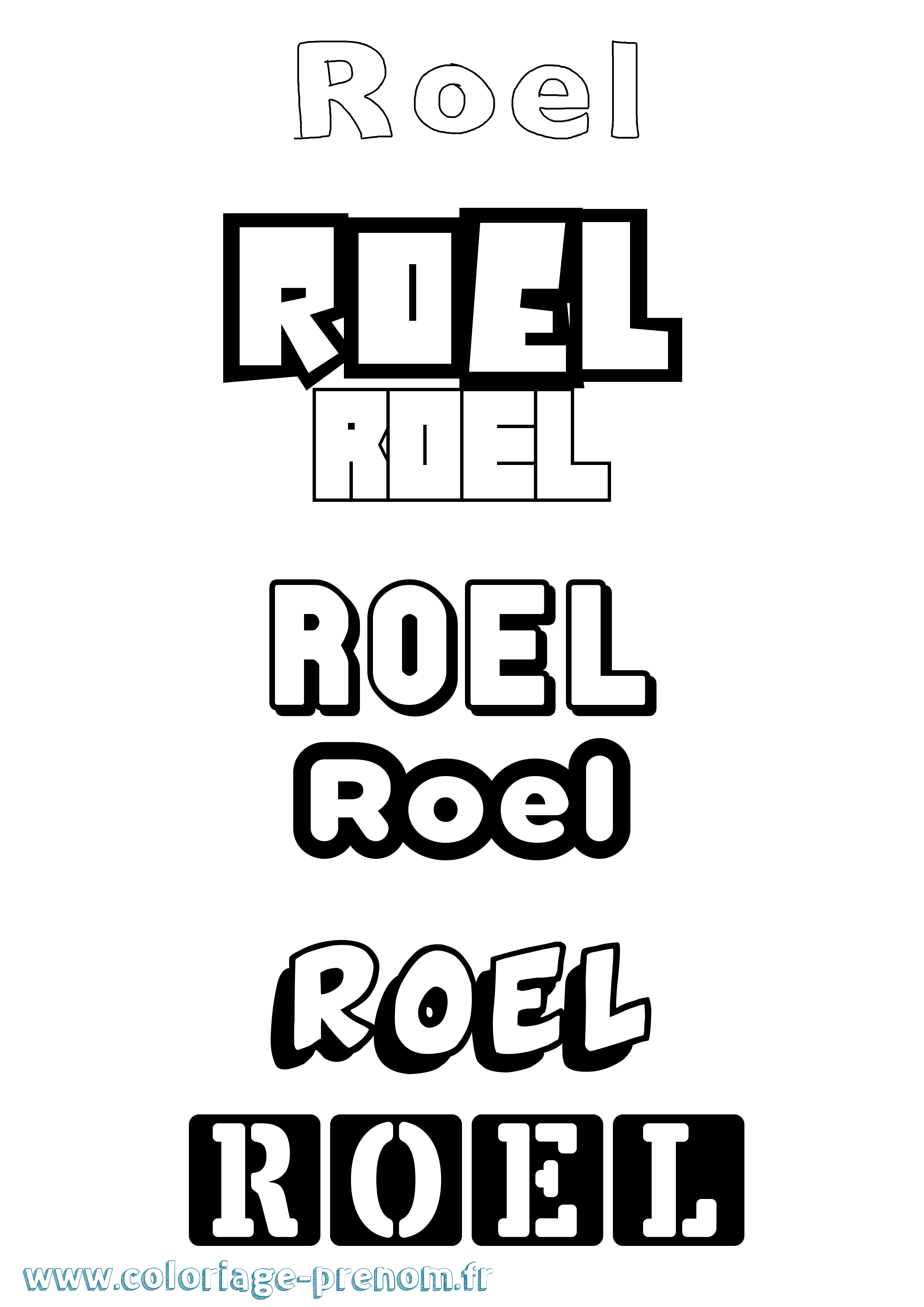 Coloriage Roel Simple Coloriage prénom Roel Simple