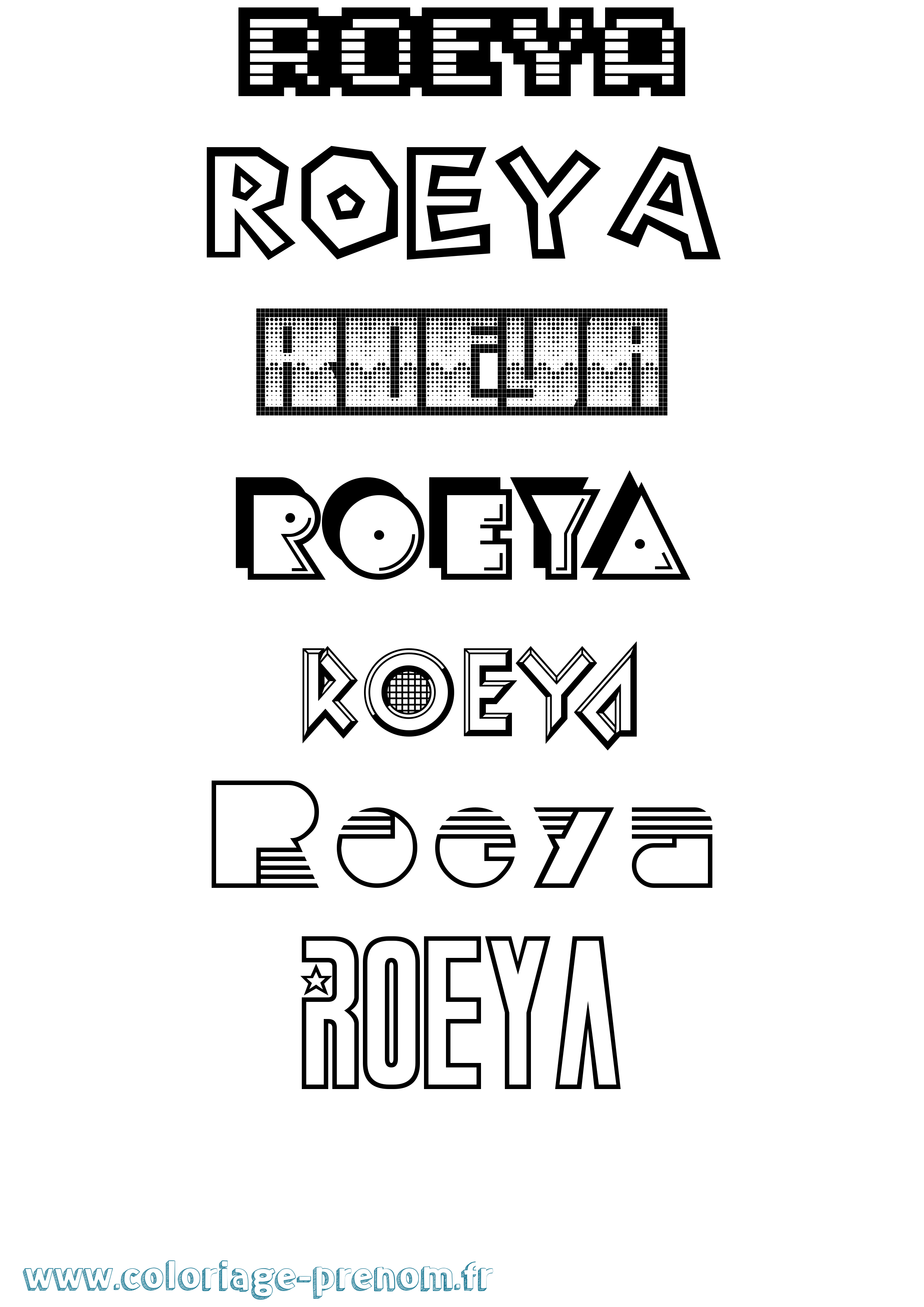 Coloriage Roeya Jeux Vidéos Coloriage prénom Roeya Jeux Vidéos