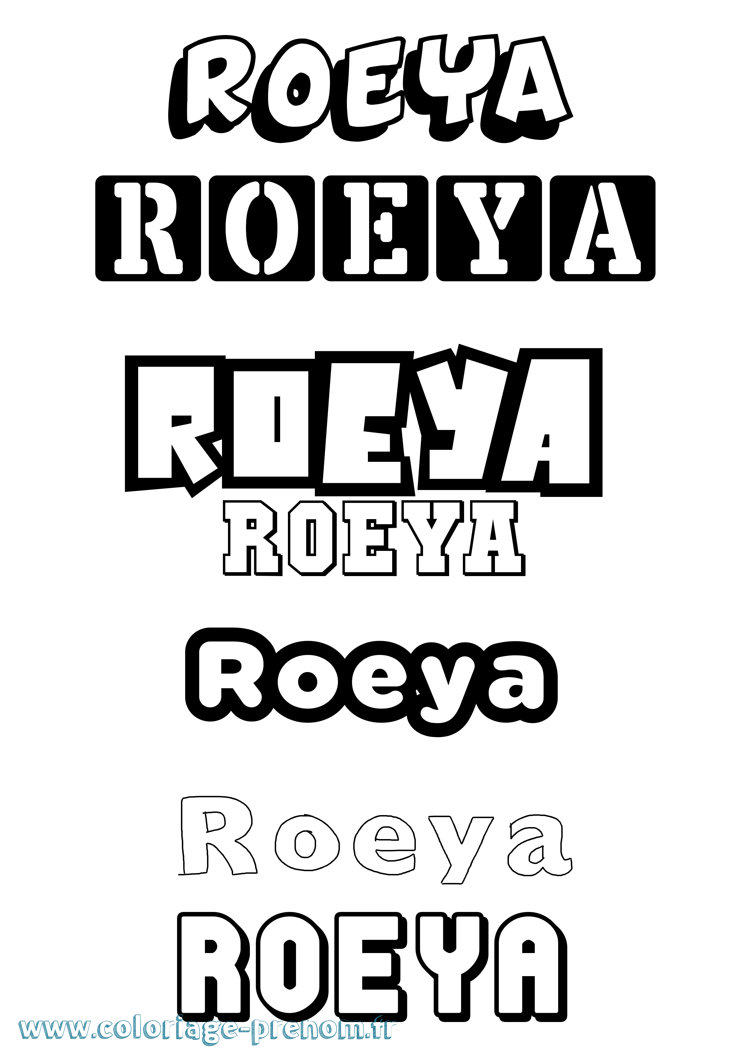 Coloriage Roeya Simple Coloriage prénom Roeya Simple