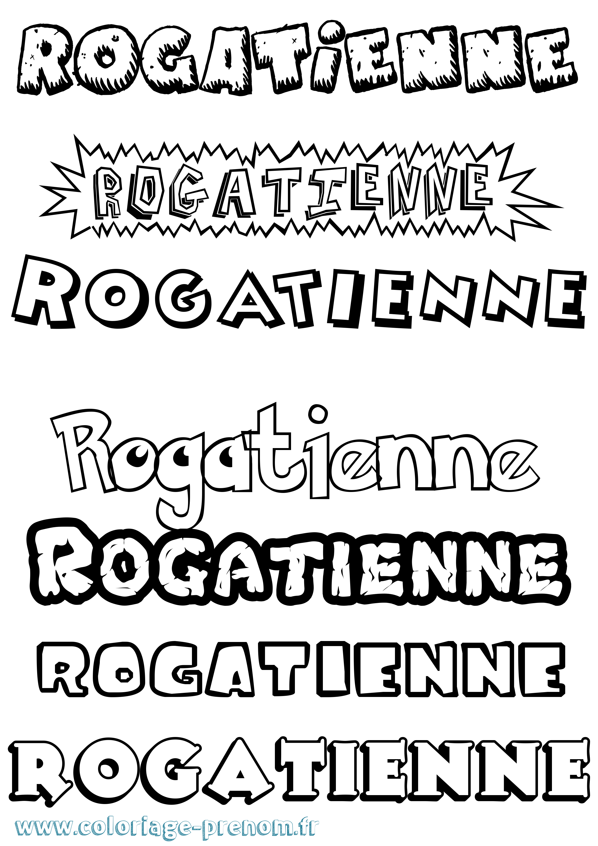 Coloriage Rogatienne Dessin Animé Coloriage prénom Rogatienne Dessin Animé