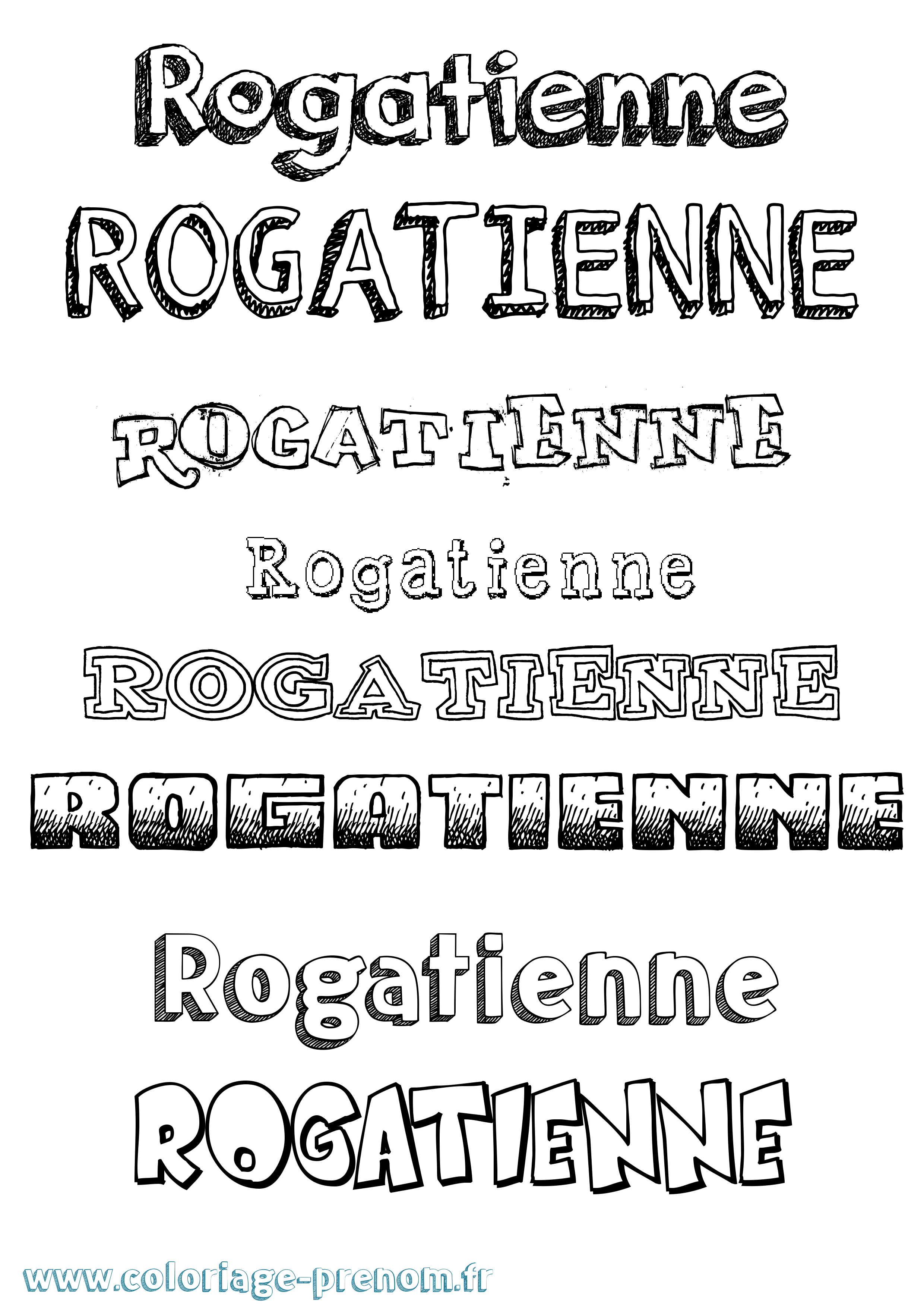 Coloriage Rogatienne Dessiné Coloriage prénom Rogatienne Dessiné