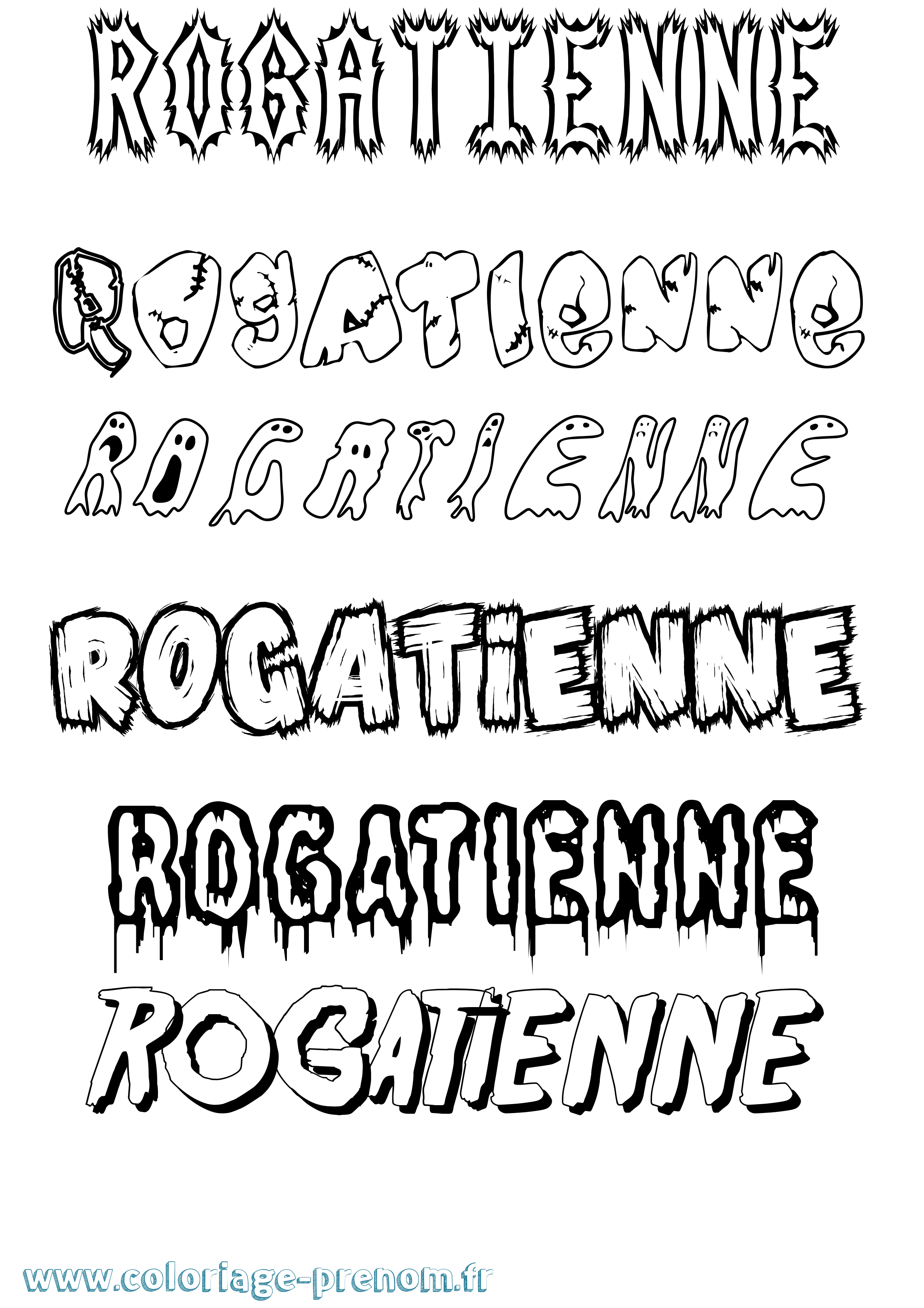 Coloriage Rogatienne Frisson Coloriage prénom Rogatienne Frisson