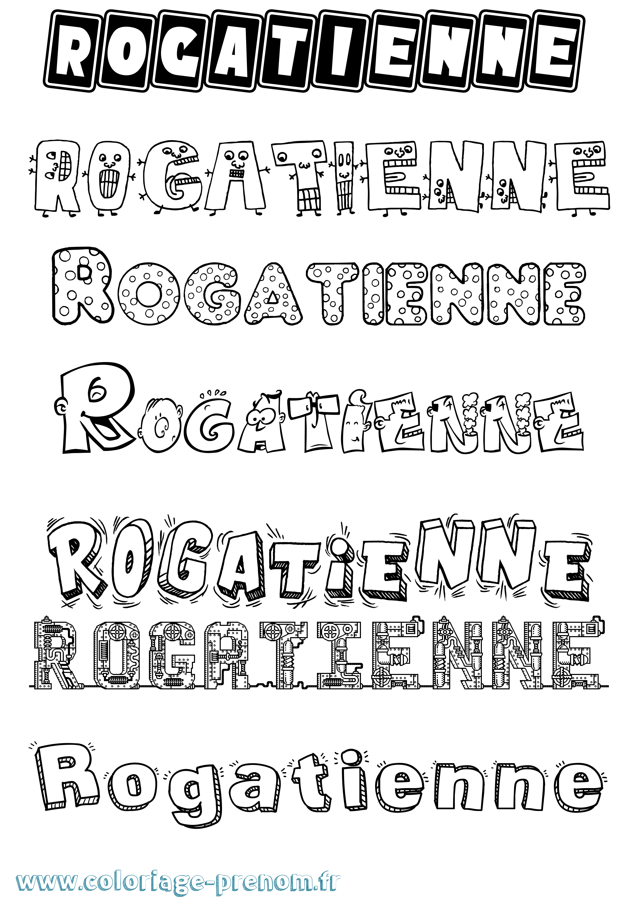 Coloriage Rogatienne Fun Coloriage prénom Rogatienne Fun