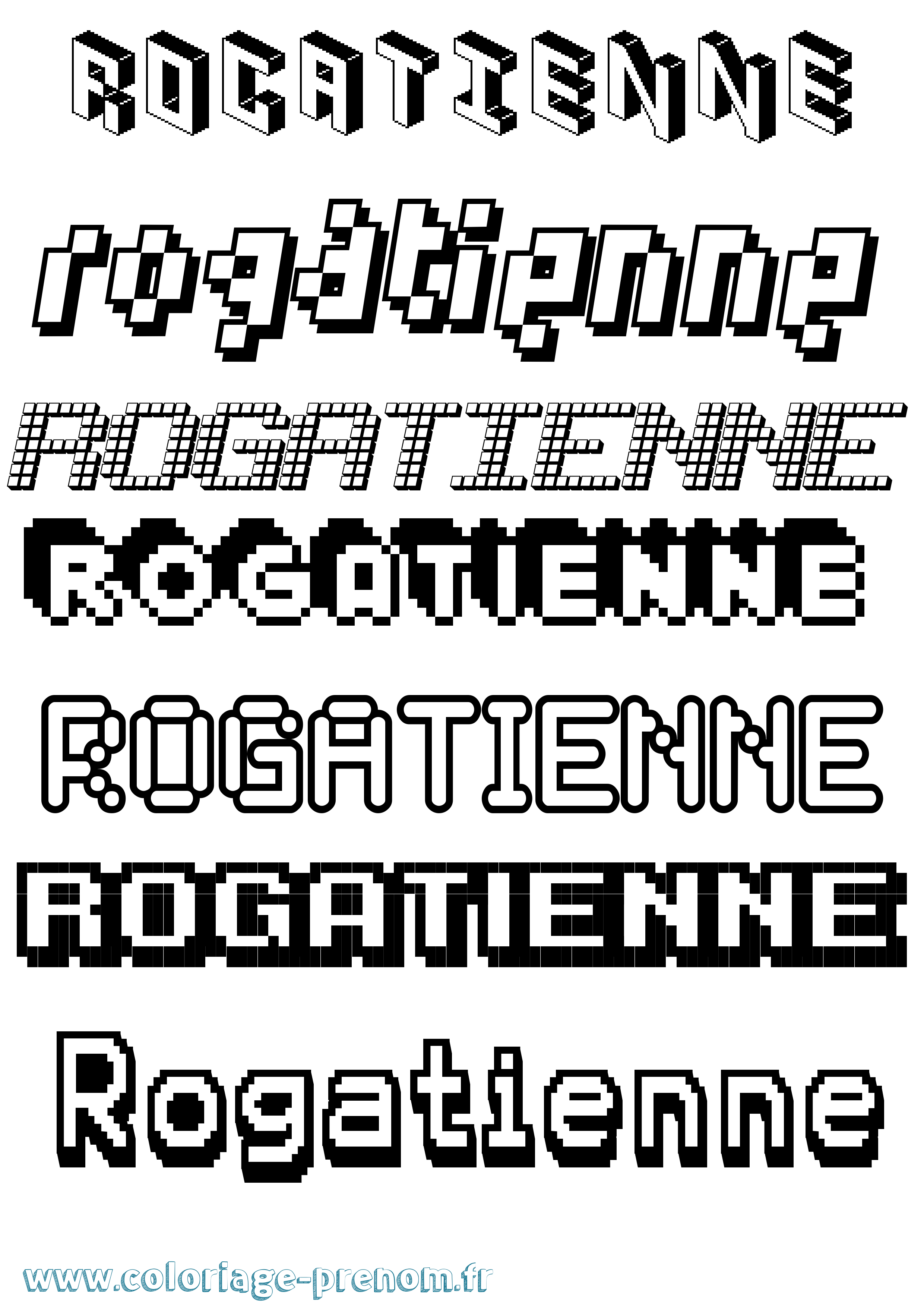 Coloriage Rogatienne Pixel Coloriage prénom Rogatienne Pixel