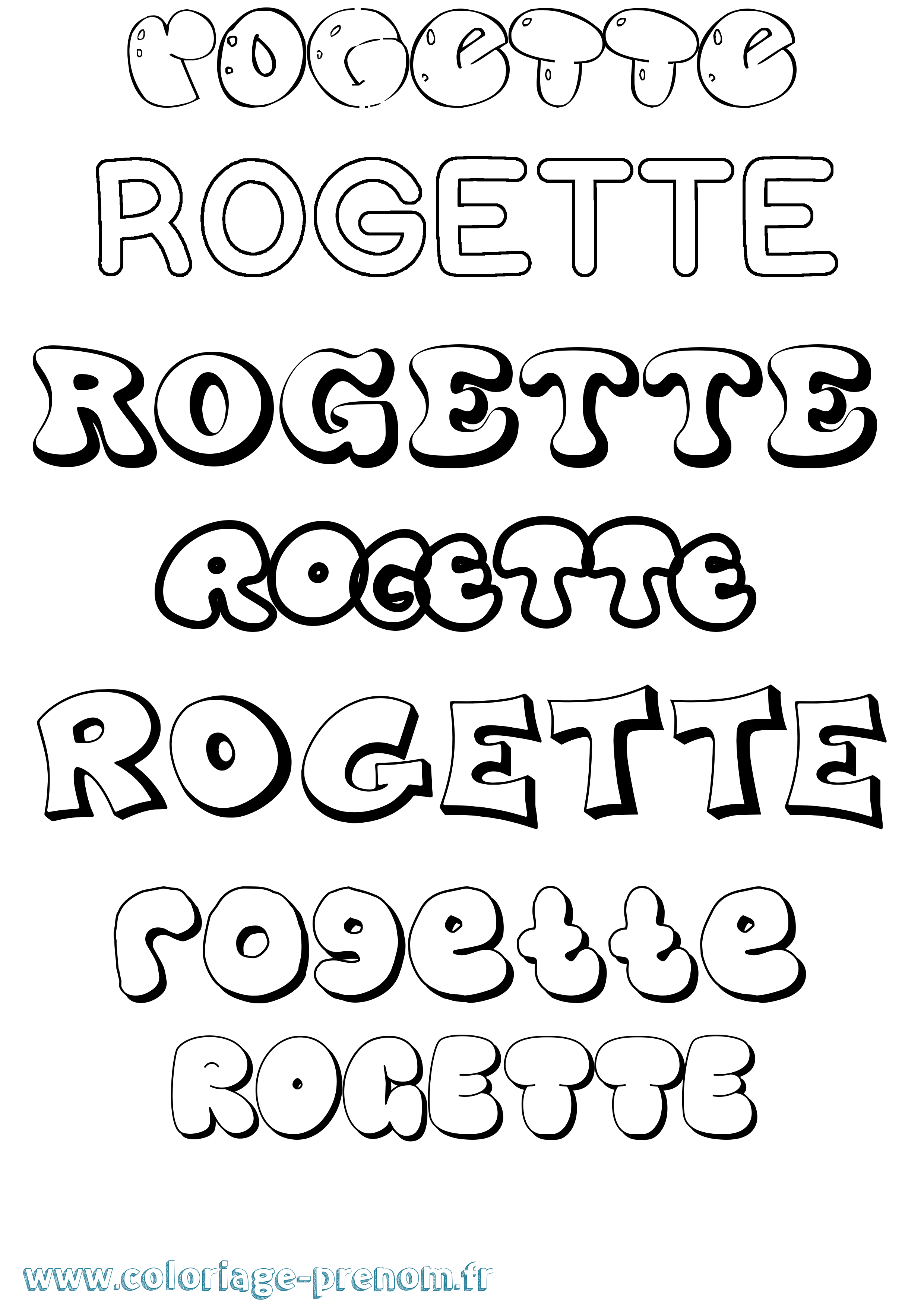 Coloriage Rogette Bubble Coloriage prénom Rogette Bubble