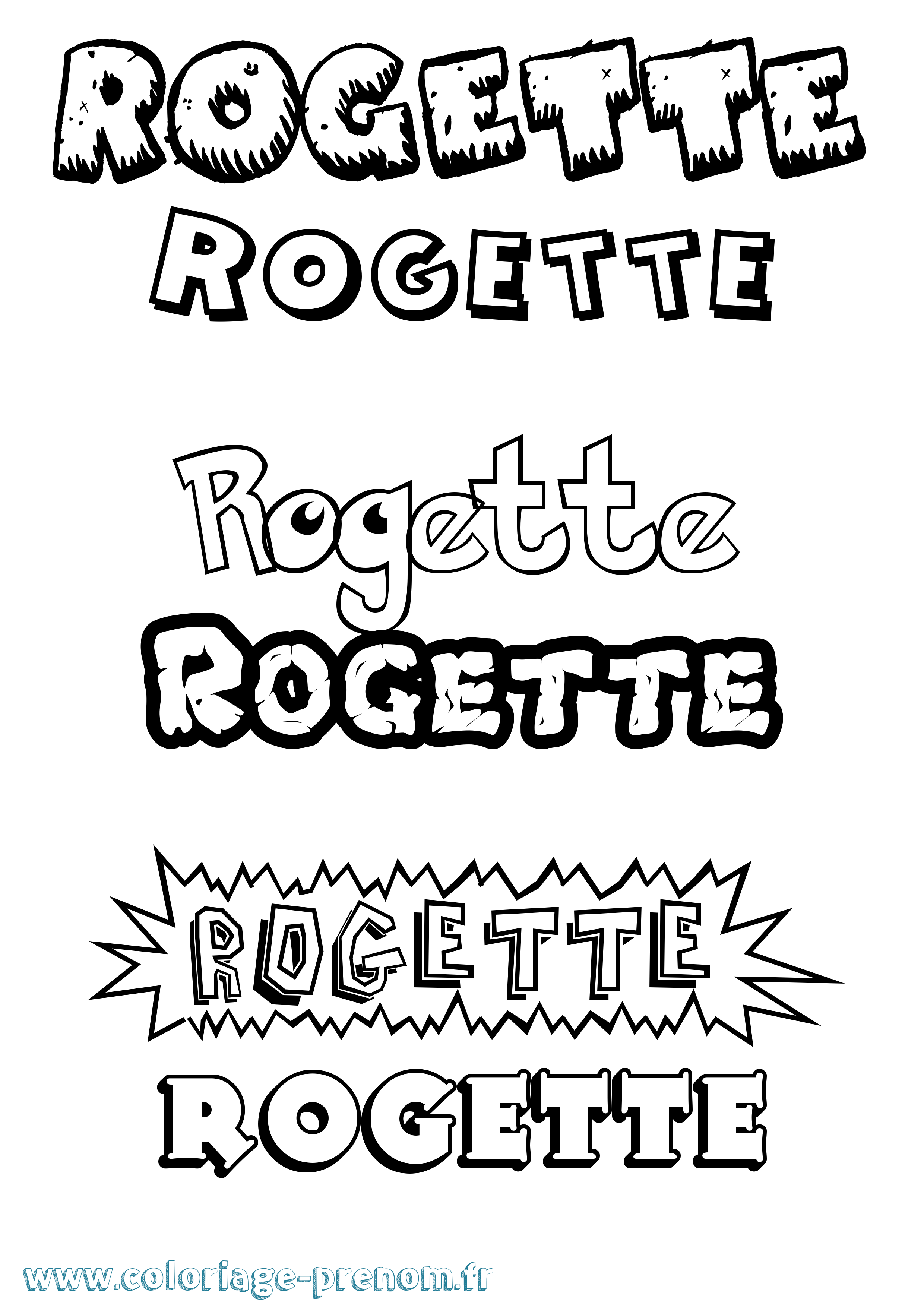Coloriage Rogette Dessin Animé Coloriage prénom Rogette Dessin Animé
