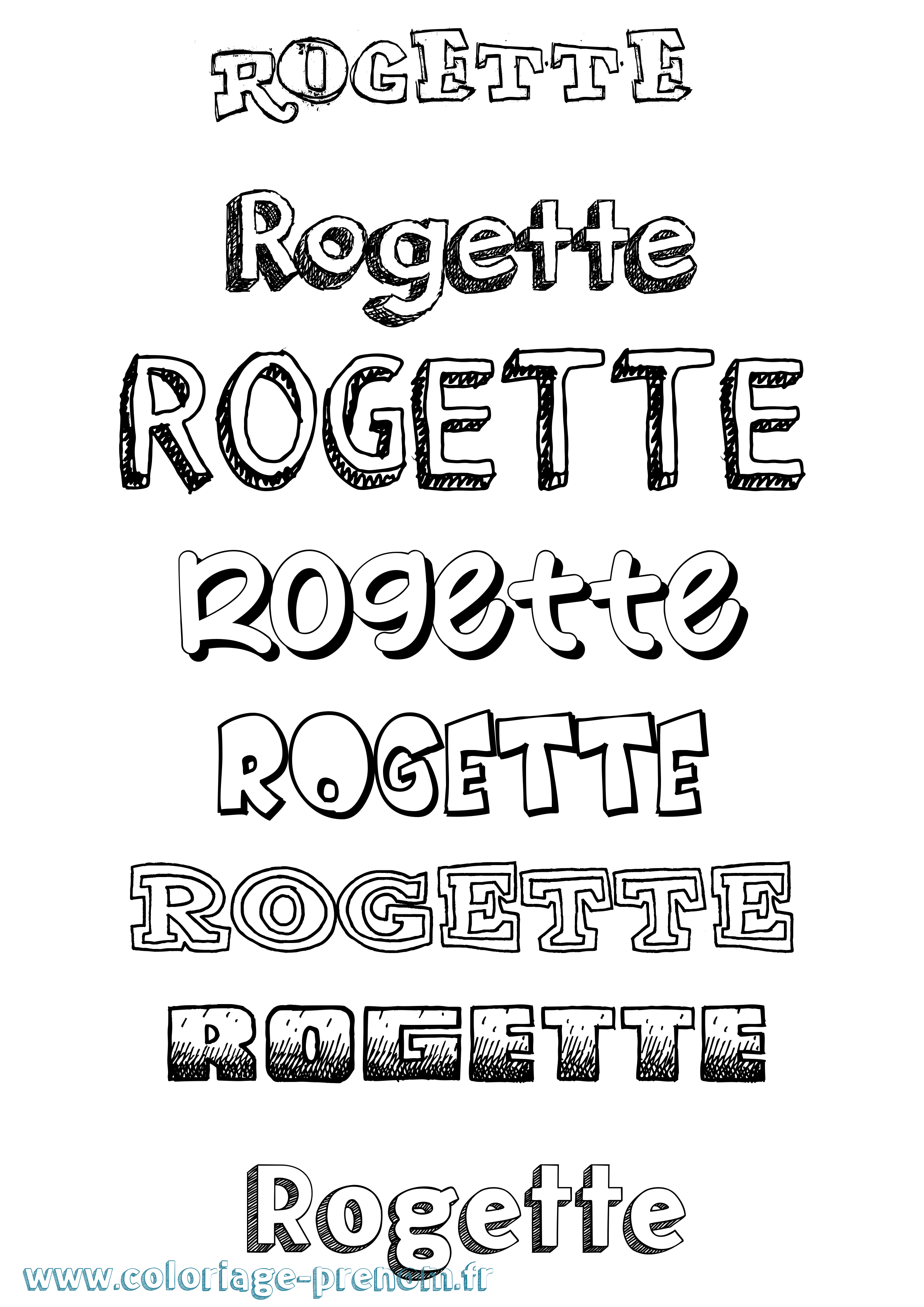 Coloriage Rogette Dessiné Coloriage prénom Rogette Dessiné