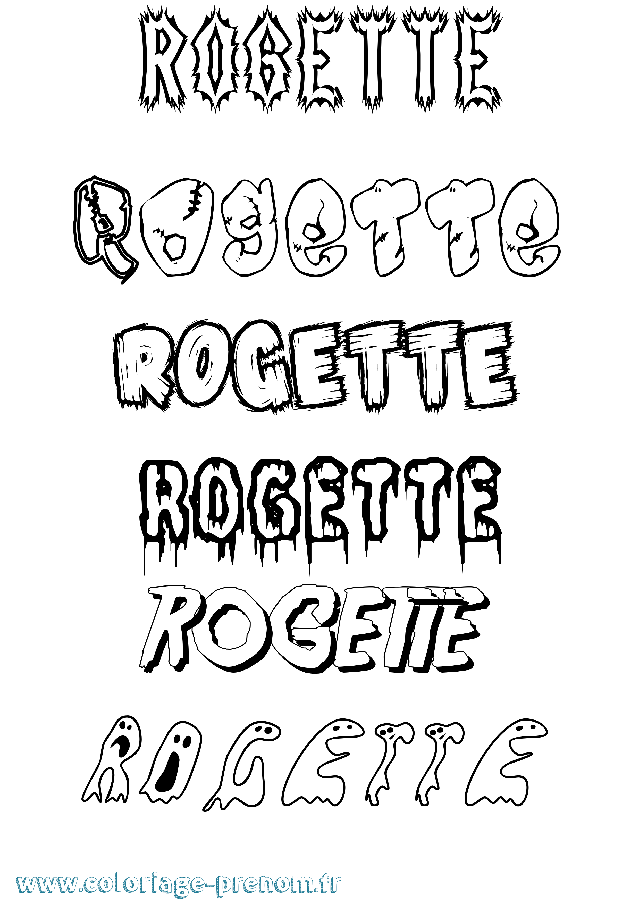 Coloriage Rogette Frisson Coloriage prénom Rogette Frisson