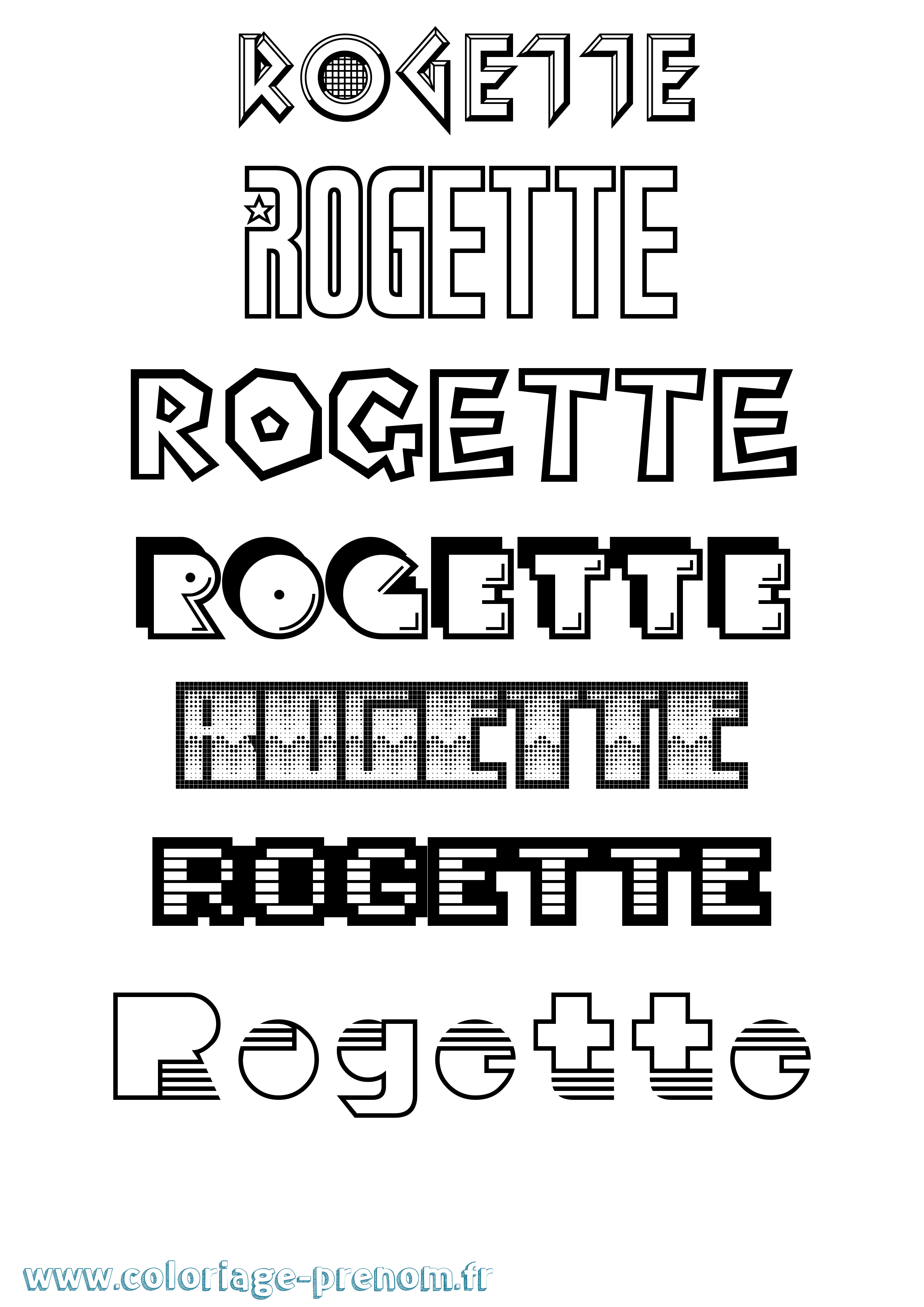 Coloriage Rogette Jeux Vidéos Coloriage prénom Rogette Jeux Vidéos