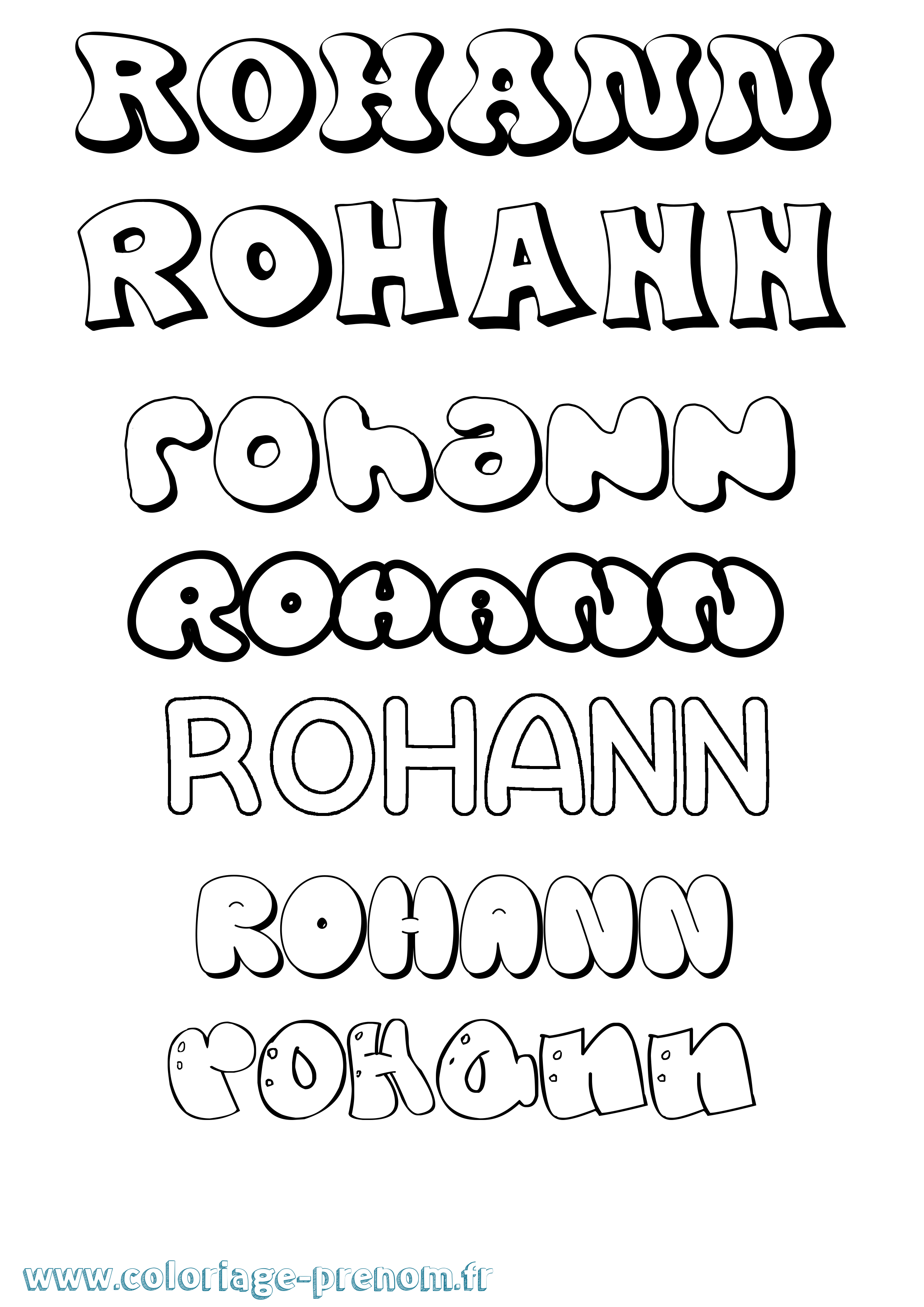 Coloriage Rohann Bubble Coloriage prénom Rohann Bubble