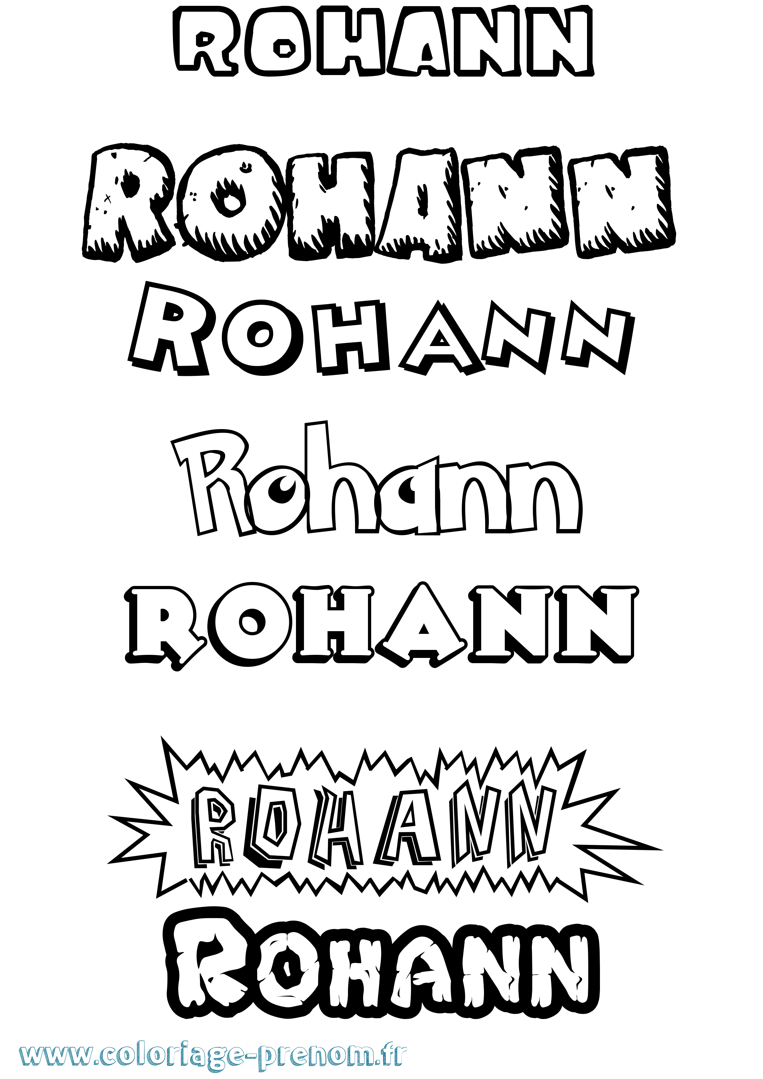 Coloriage Rohann Dessin Animé Coloriage prénom Rohann Dessin Animé