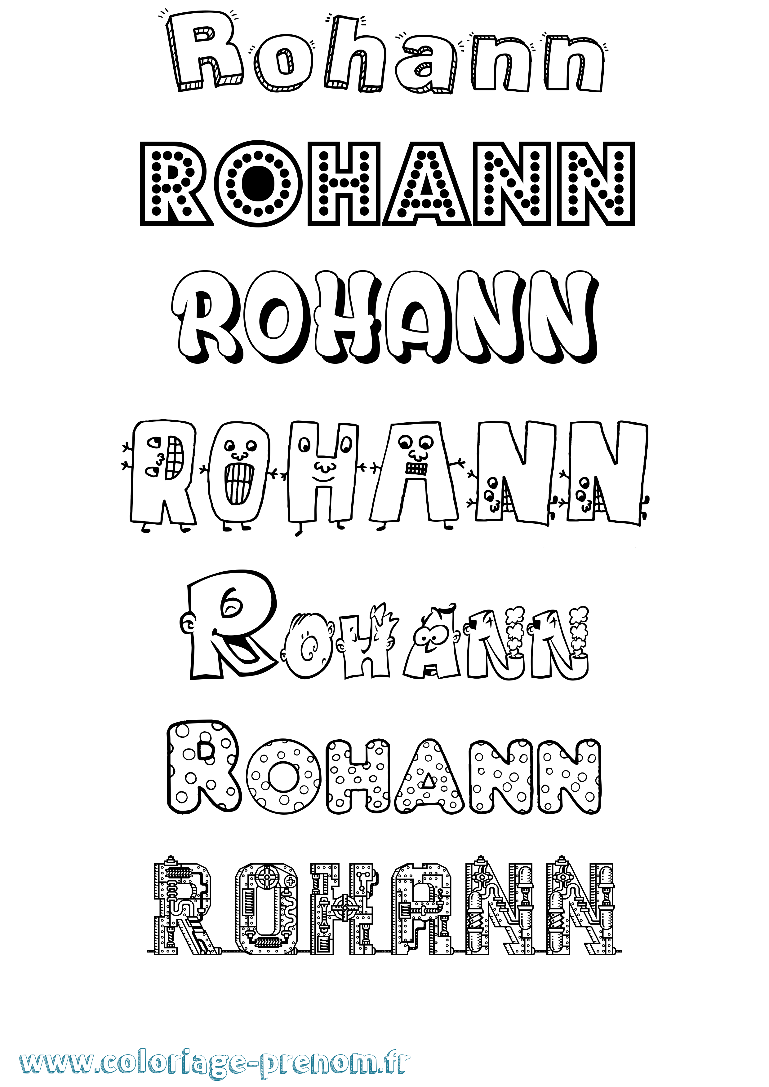 Coloriage Rohann Fun Coloriage prénom Rohann Fun