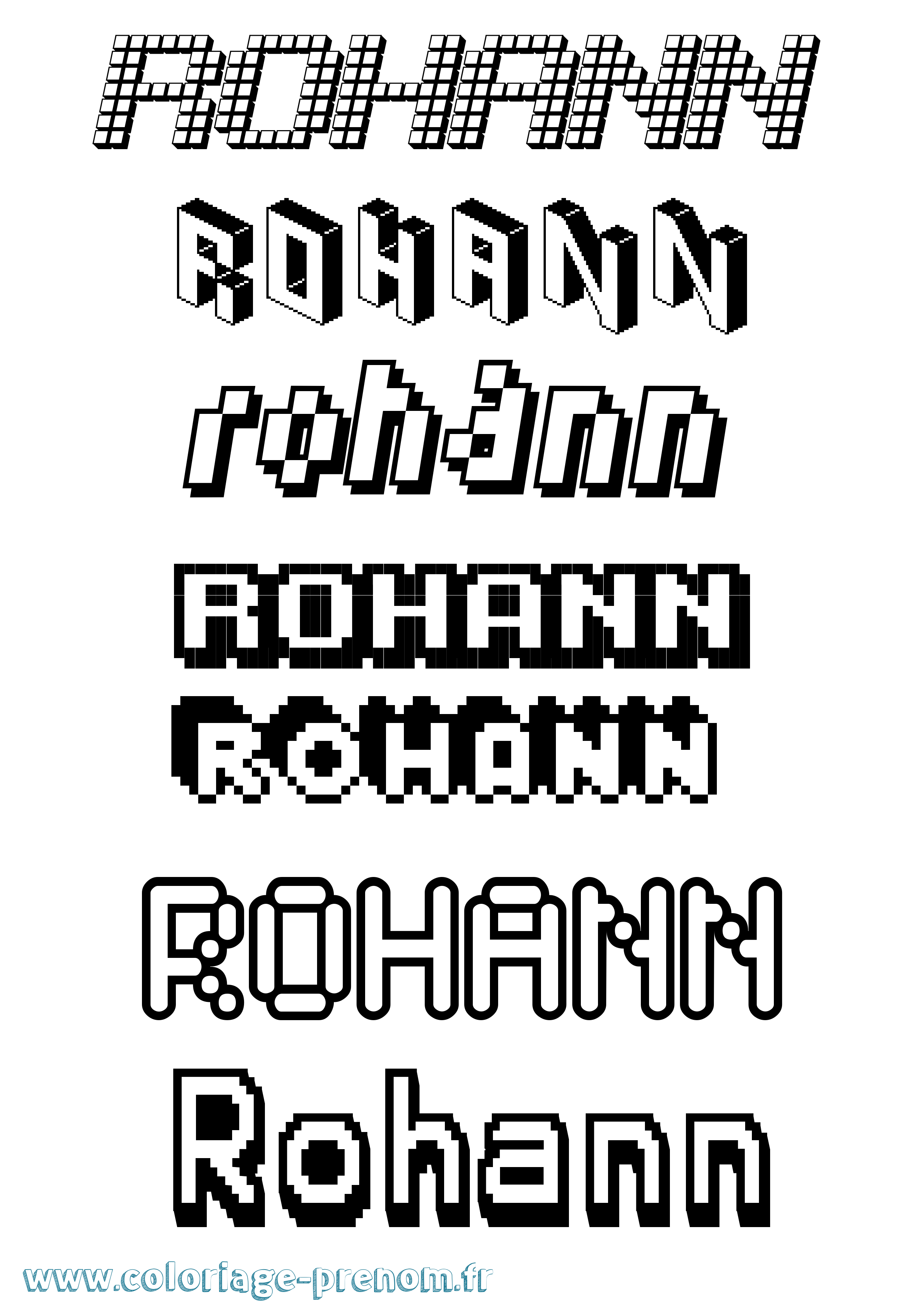 Coloriage Rohann Pixel Coloriage prénom Rohann Pixel