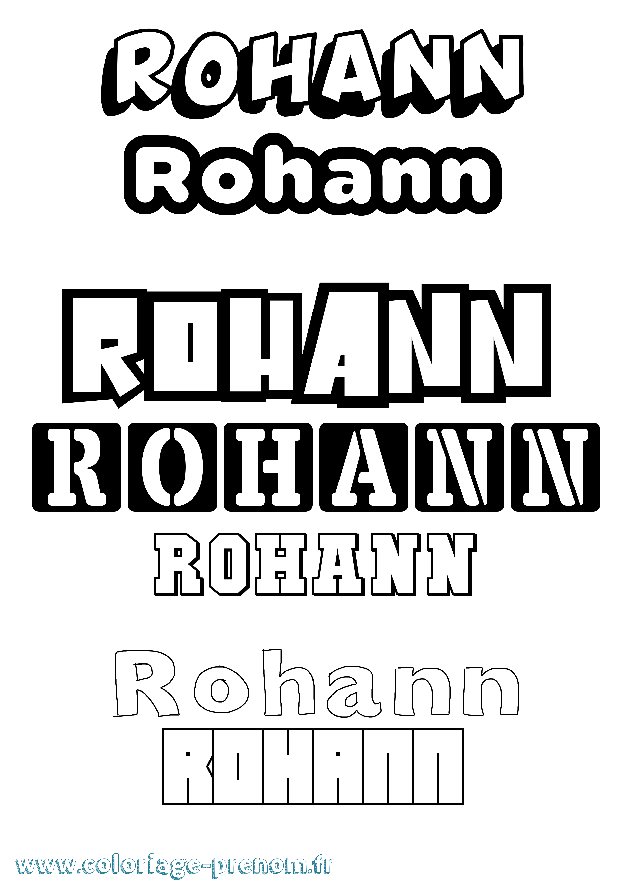 Coloriage Rohann Simple Coloriage prénom Rohann Simple