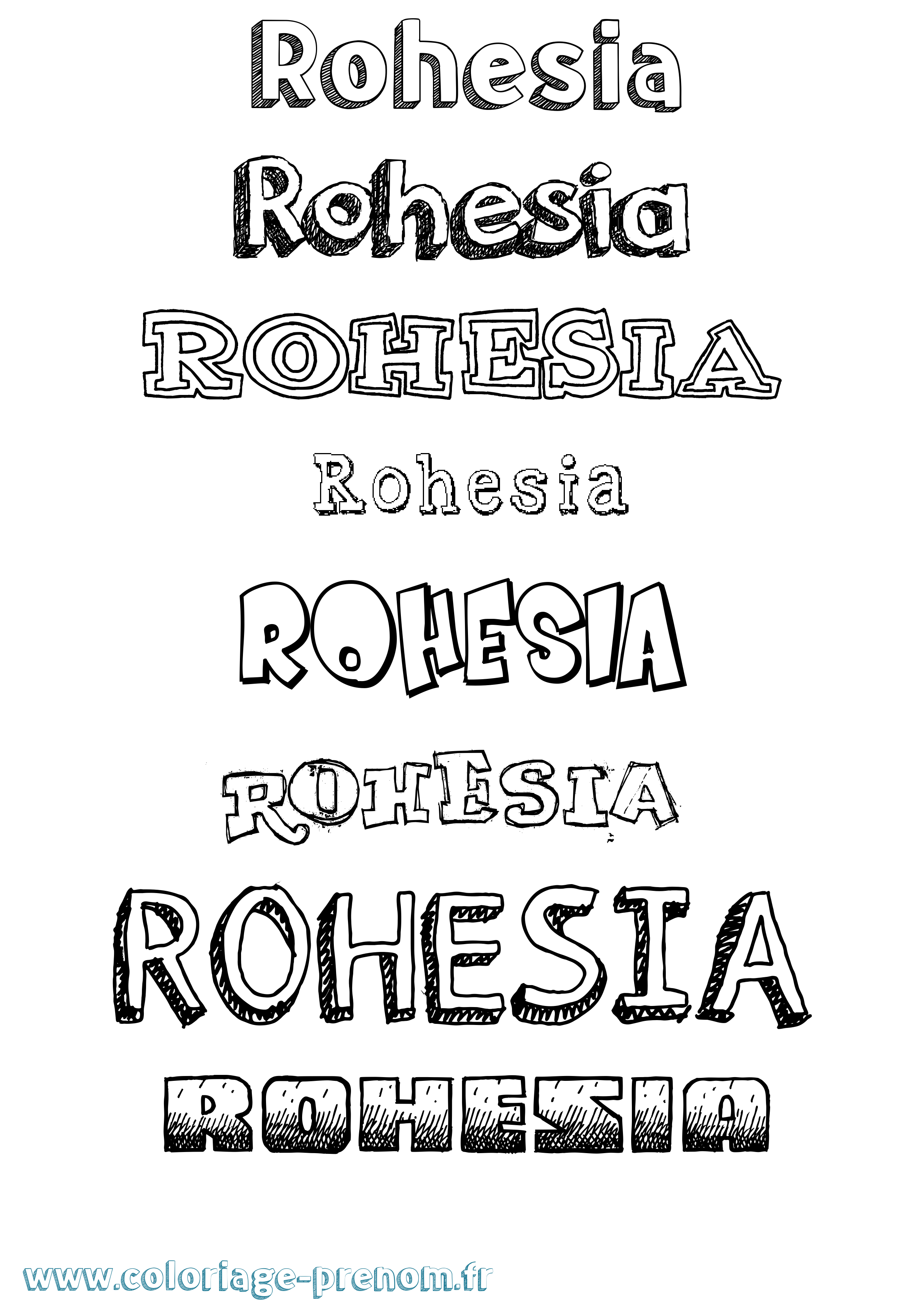 Coloriage Rohesia Dessiné Coloriage prénom Rohesia Dessiné