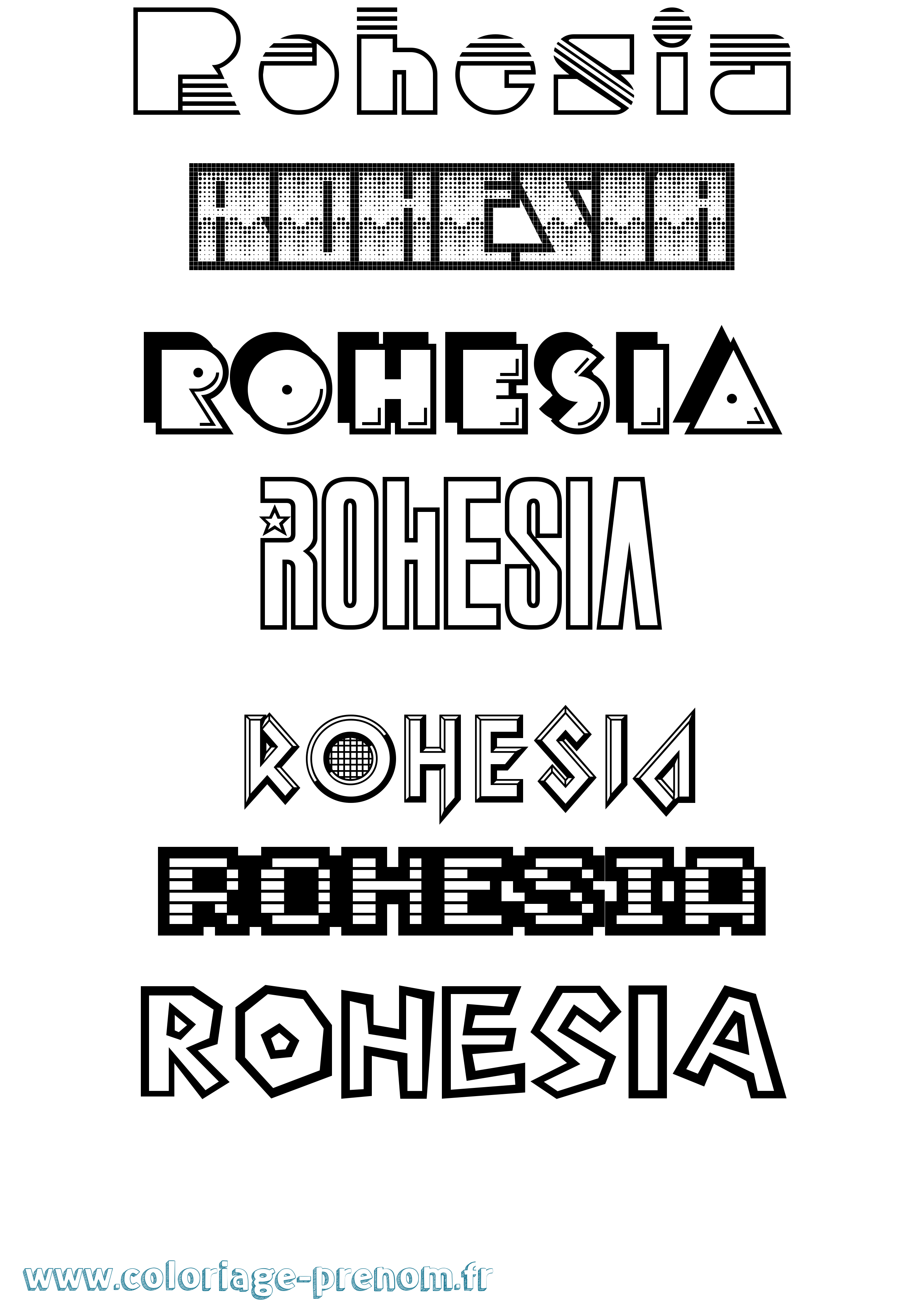 Coloriage Rohesia Jeux Vidéos Coloriage prénom Rohesia Jeux Vidéos