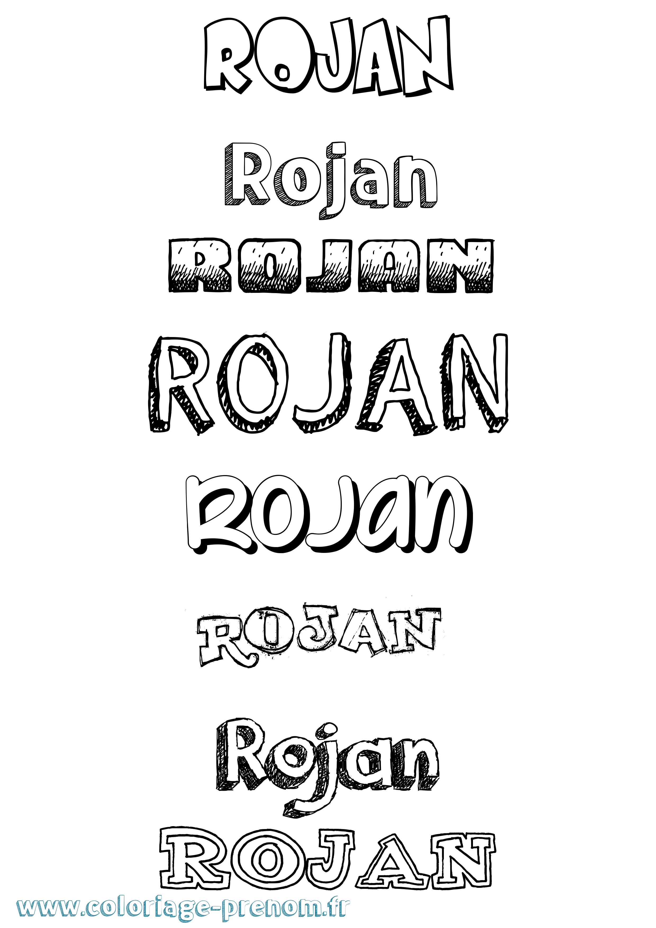 Coloriage Rojan Dessiné Coloriage prénom Rojan Dessiné