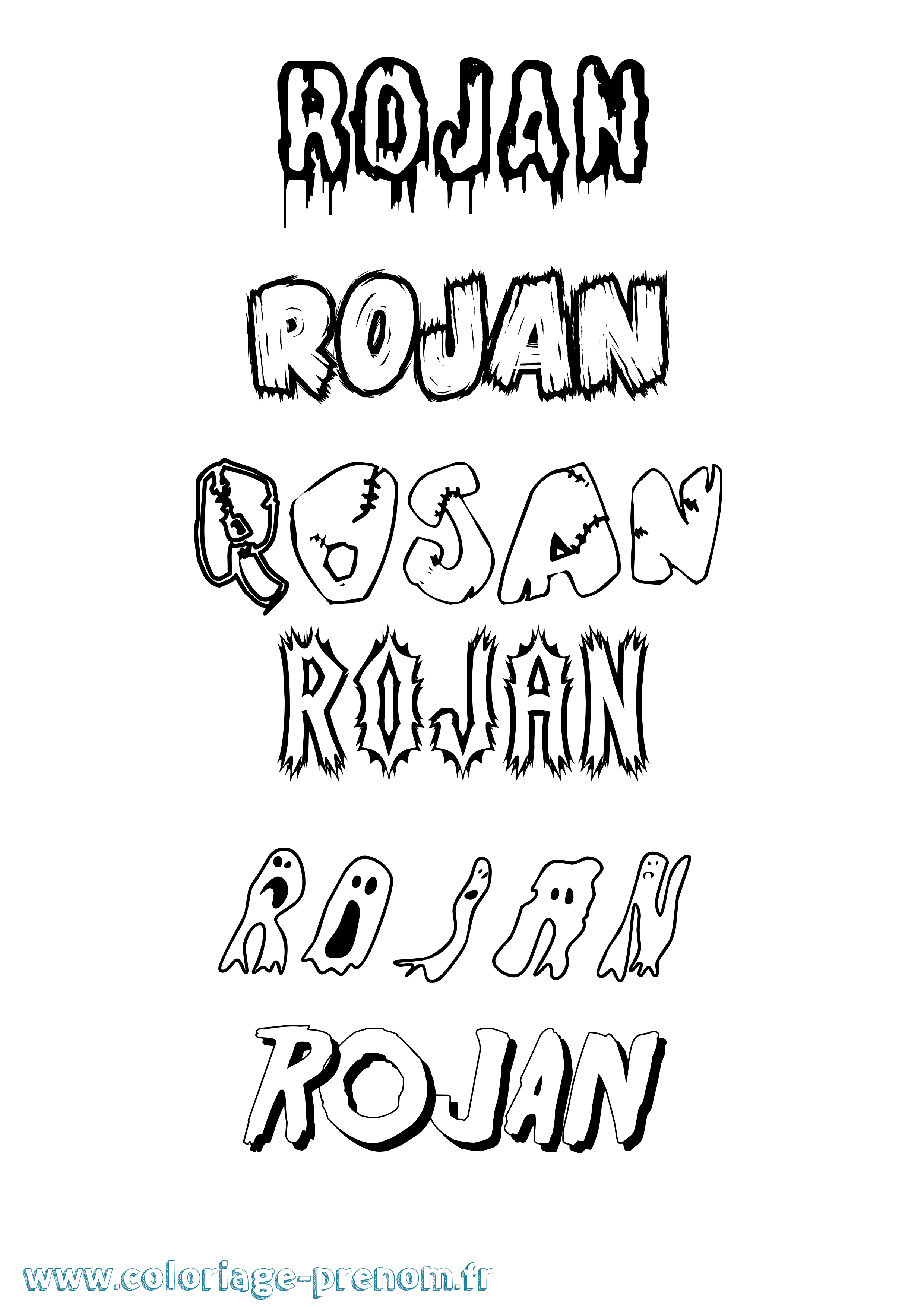 Coloriage Rojan Frisson Coloriage prénom Rojan Frisson