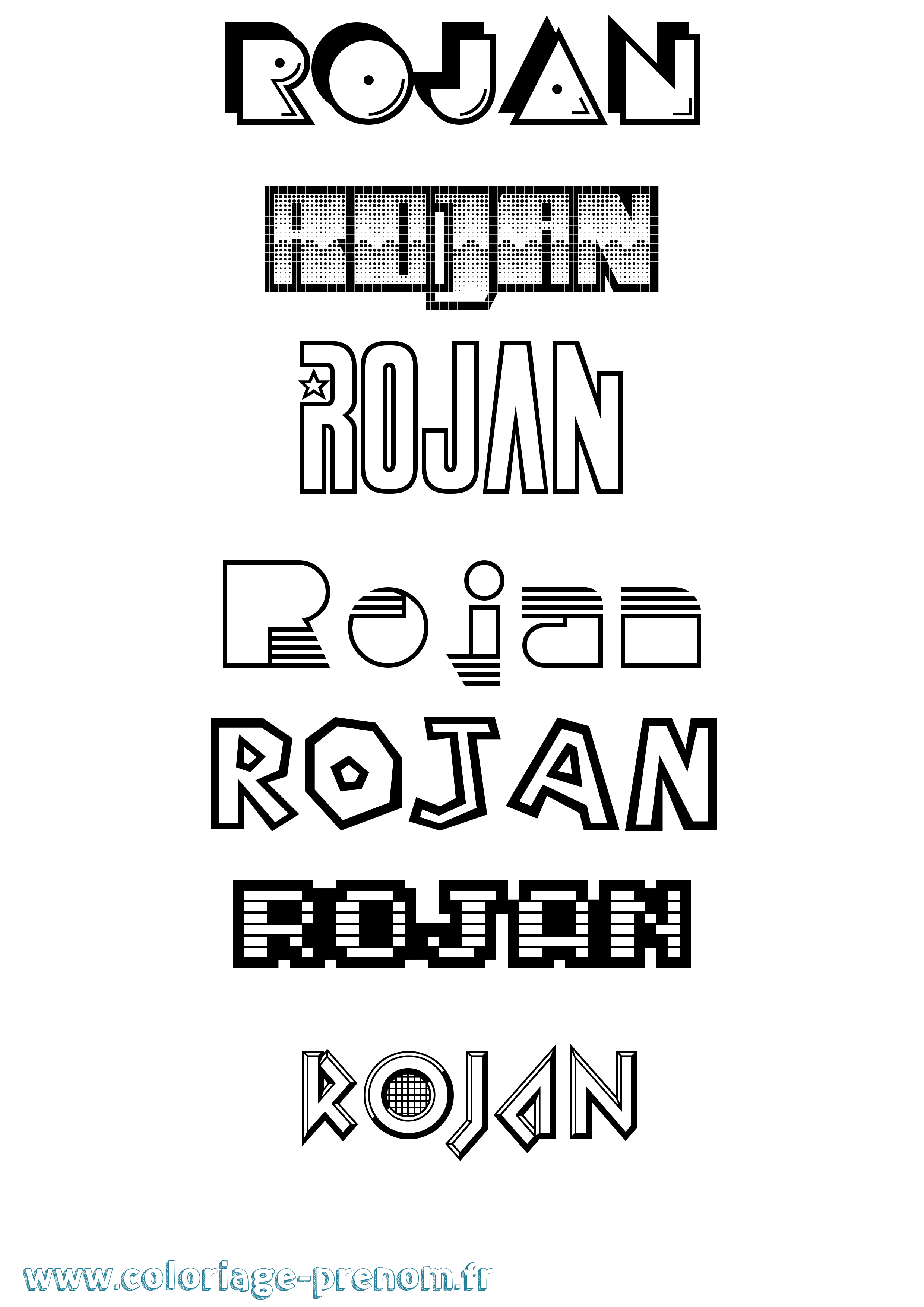 Coloriage Rojan Jeux Vidéos Coloriage prénom Rojan Jeux Vidéos