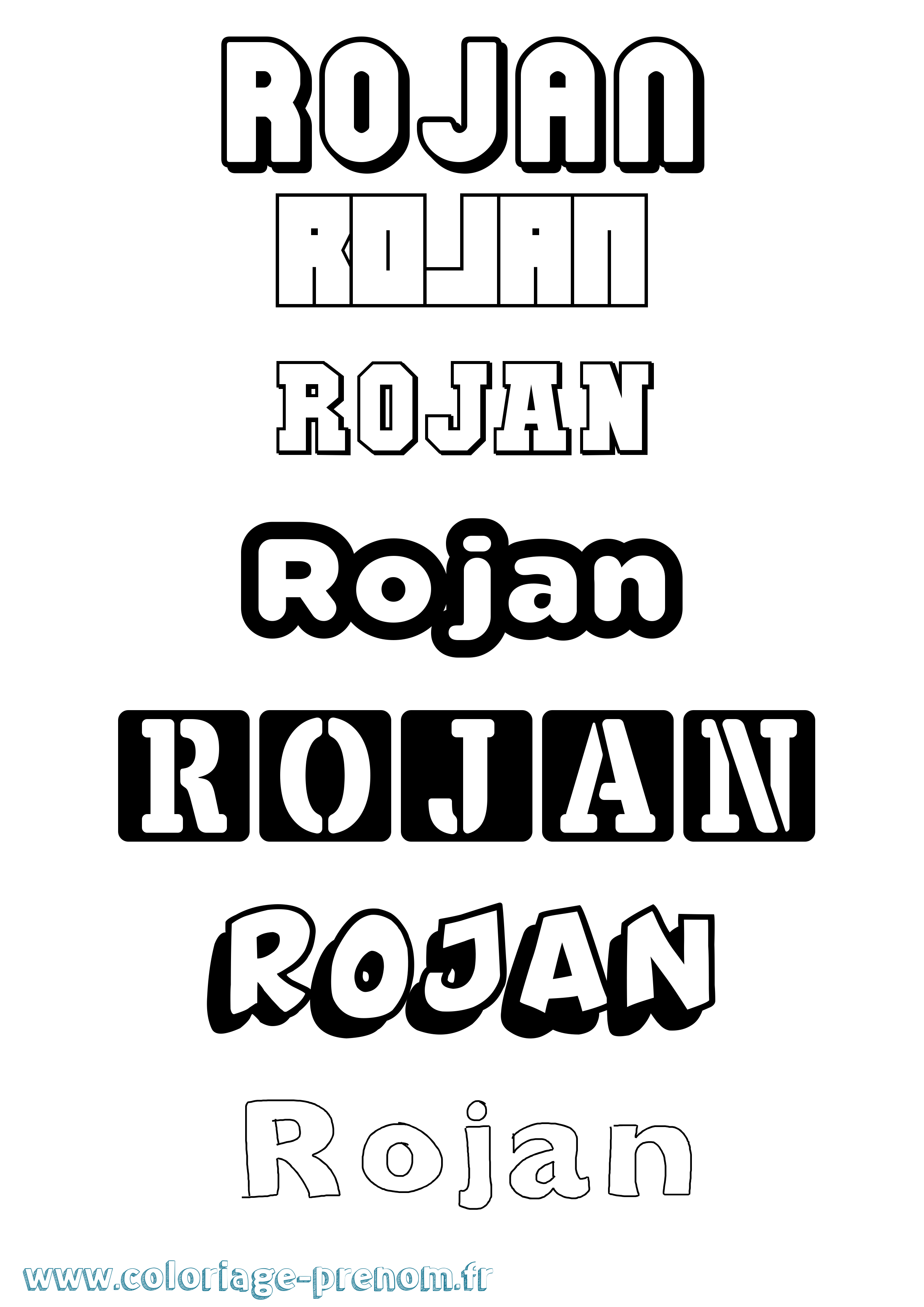 Coloriage Rojan Simple Coloriage prénom Rojan Simple