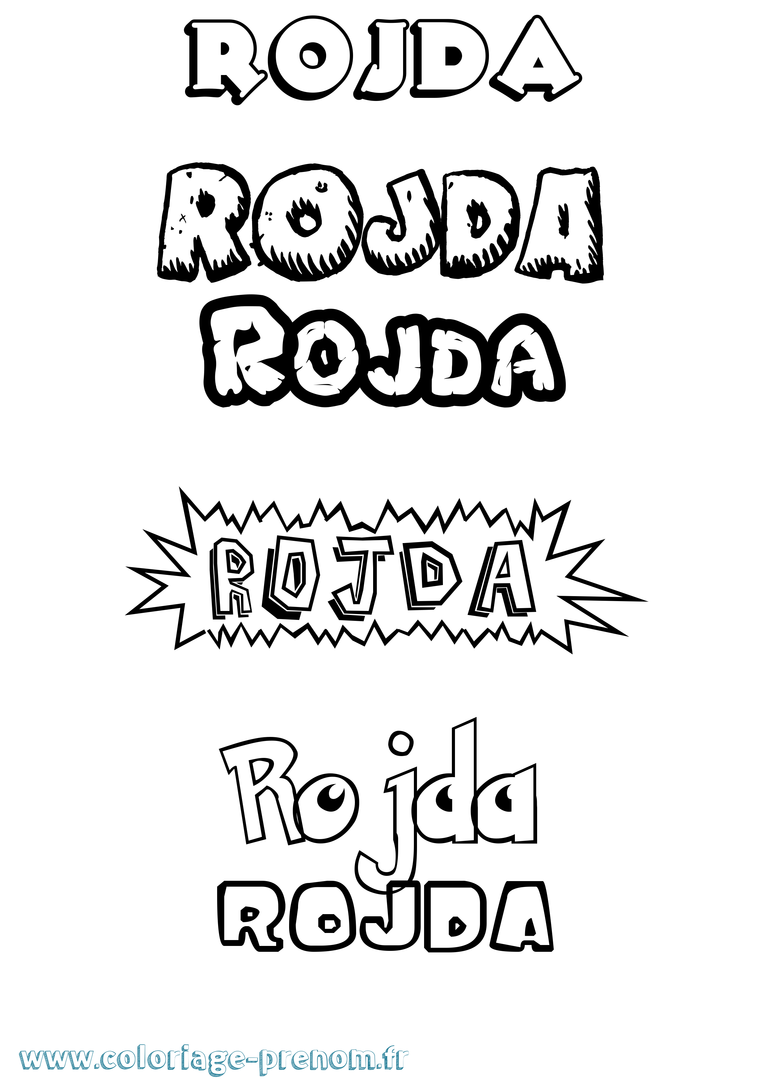 Coloriage Rojda Dessin Animé Coloriage prénom Rojda Dessin Animé