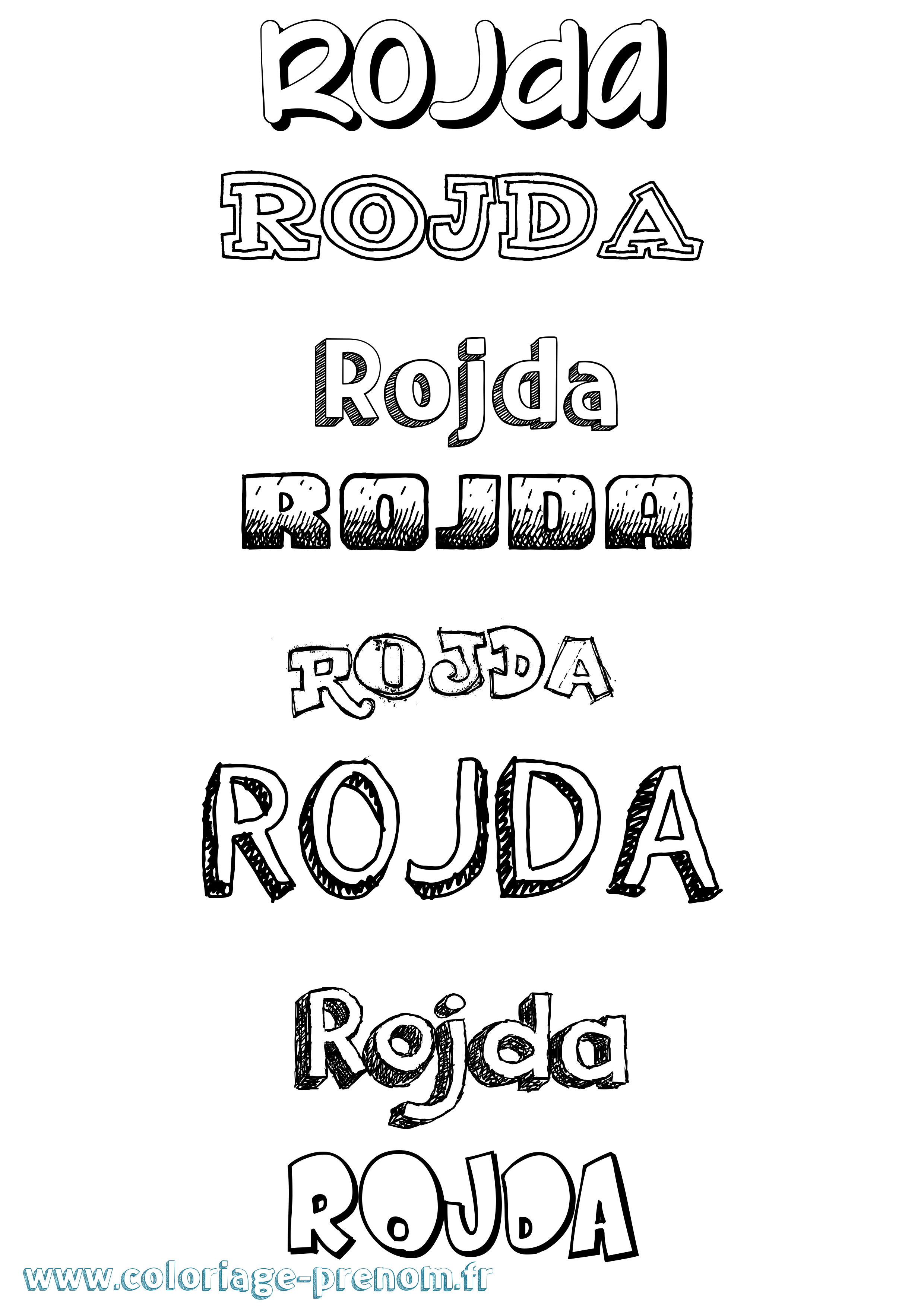 Coloriage Rojda Dessiné Coloriage prénom Rojda Dessiné