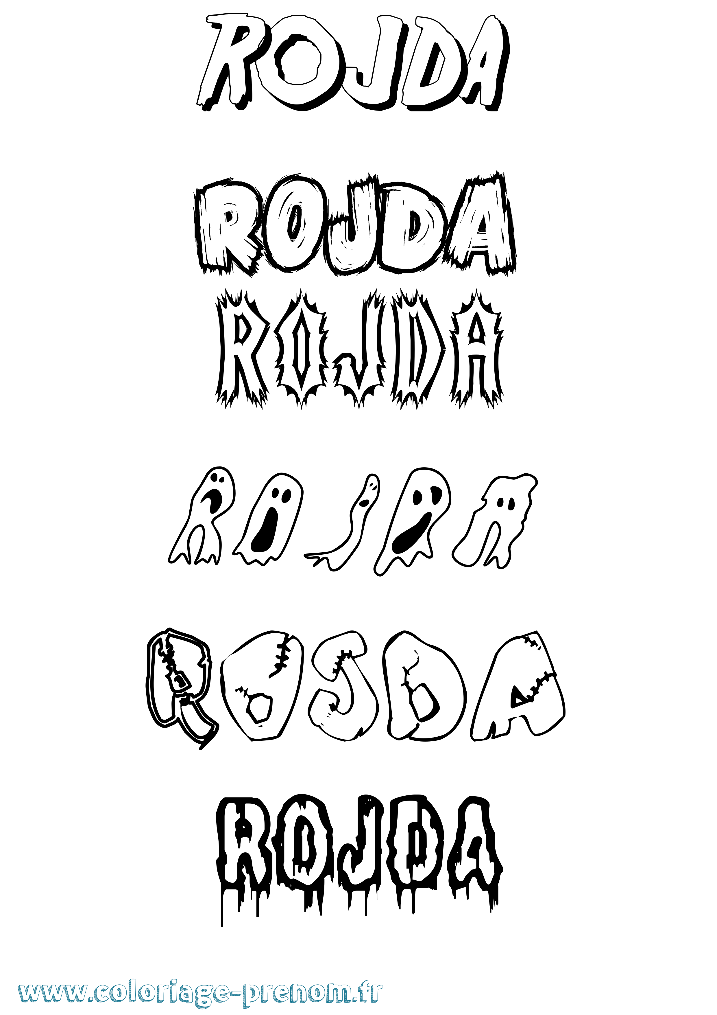 Coloriage Rojda Frisson Coloriage prénom Rojda Frisson