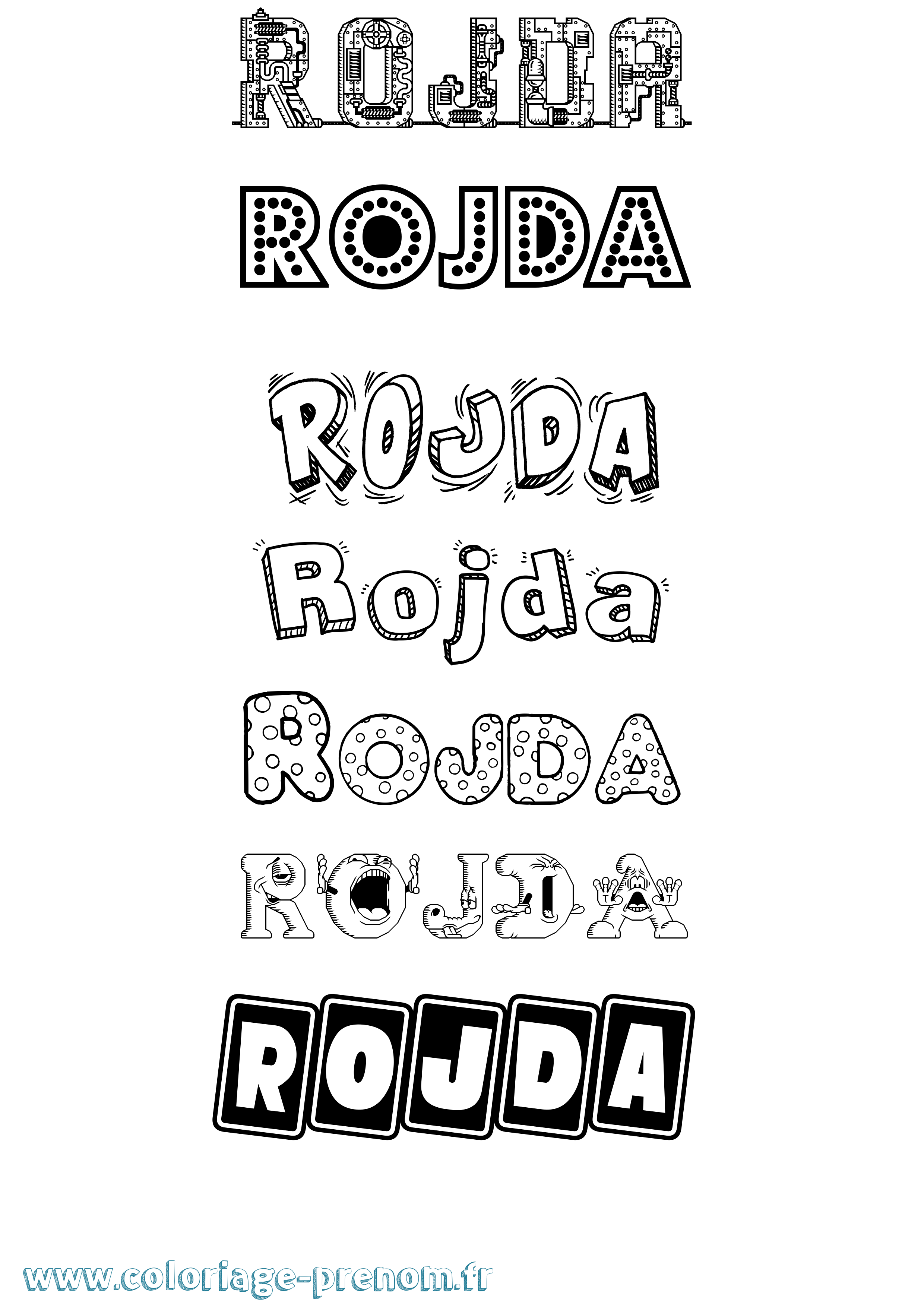 Coloriage Rojda Fun Coloriage prénom Rojda Fun