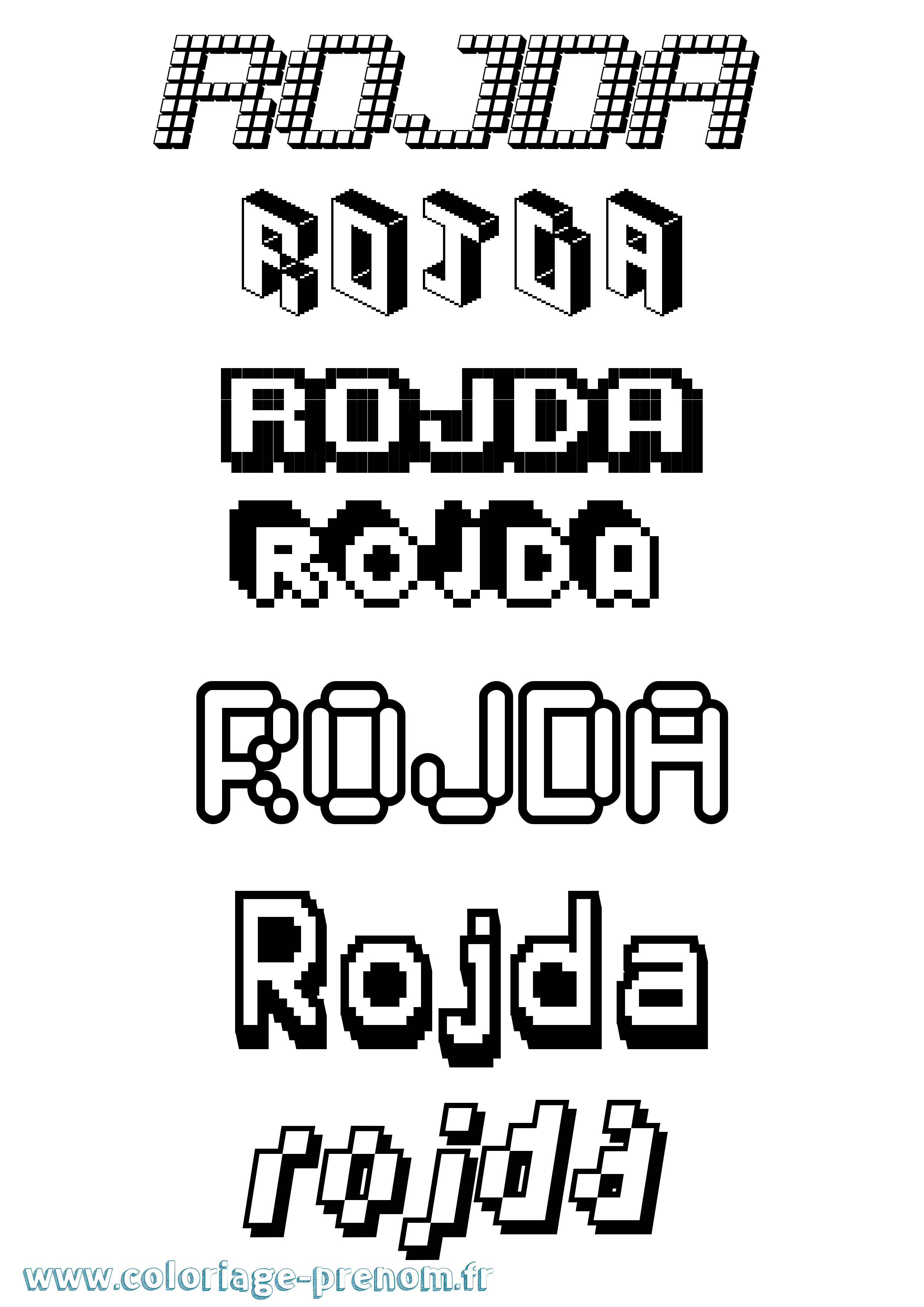 Coloriage Rojda Pixel Coloriage prénom Rojda Pixel