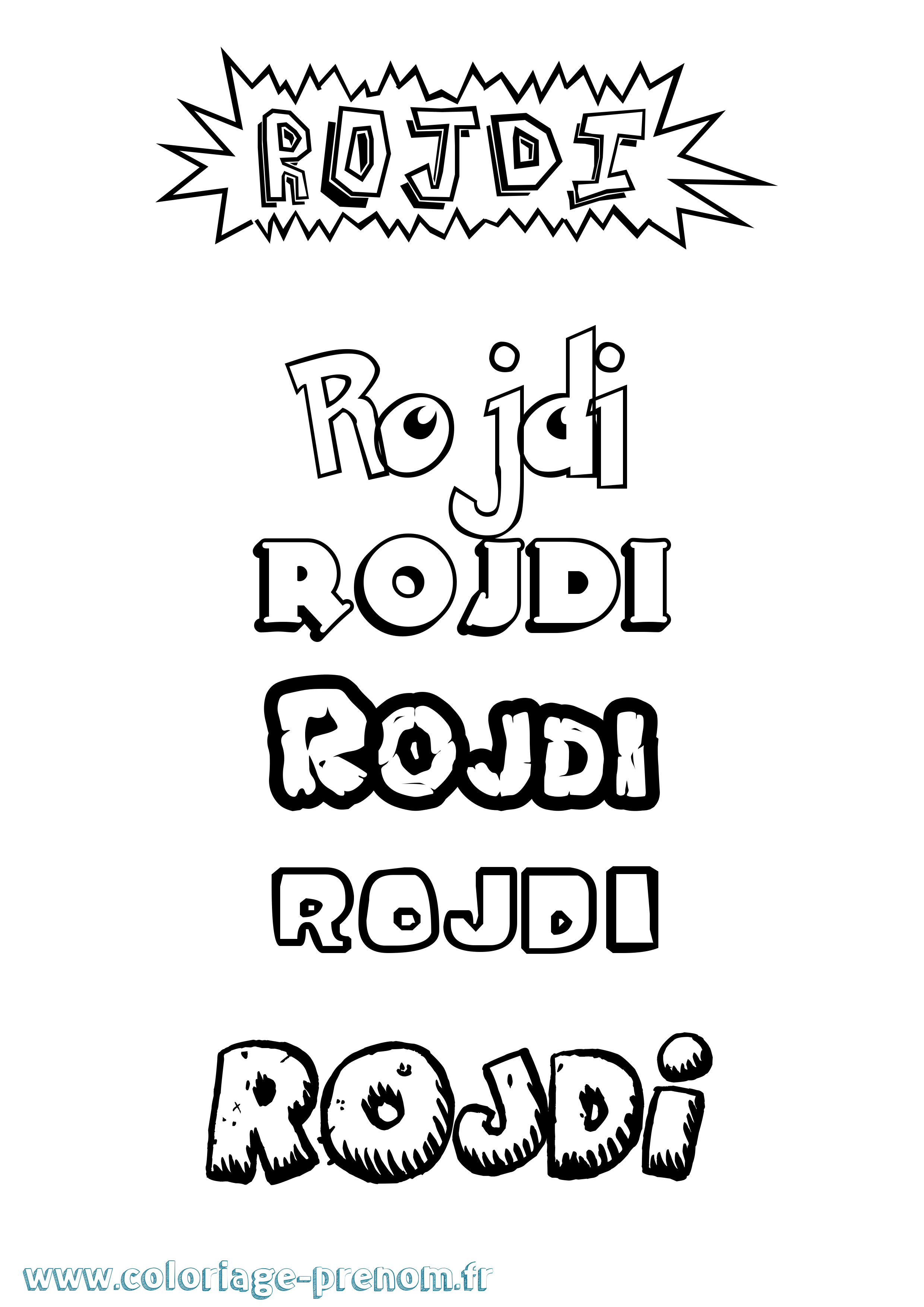 Coloriage Rojdi Dessin Animé Coloriage prénom Rojdi Dessin Animé