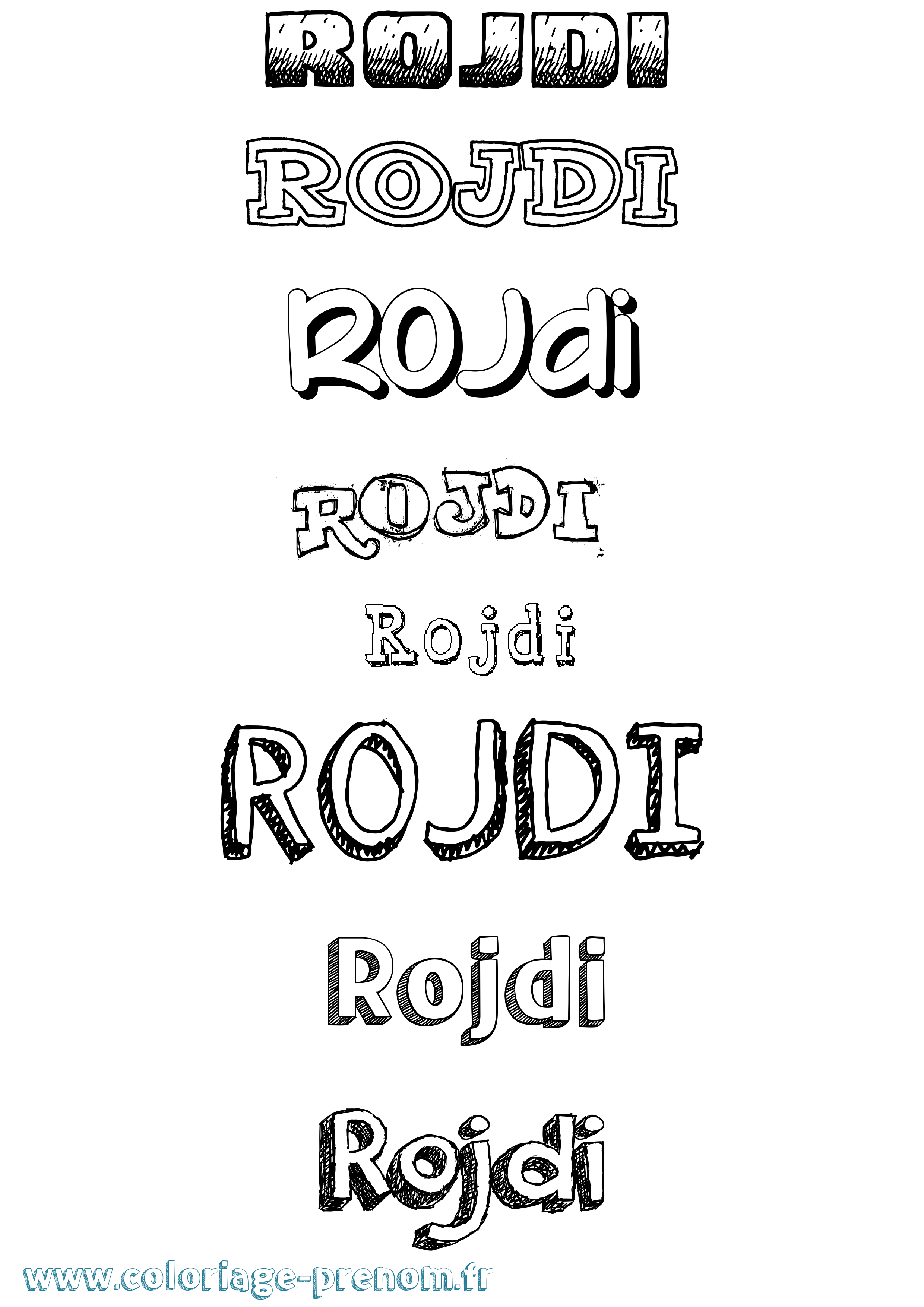 Coloriage Rojdi Dessiné Coloriage prénom Rojdi Dessiné