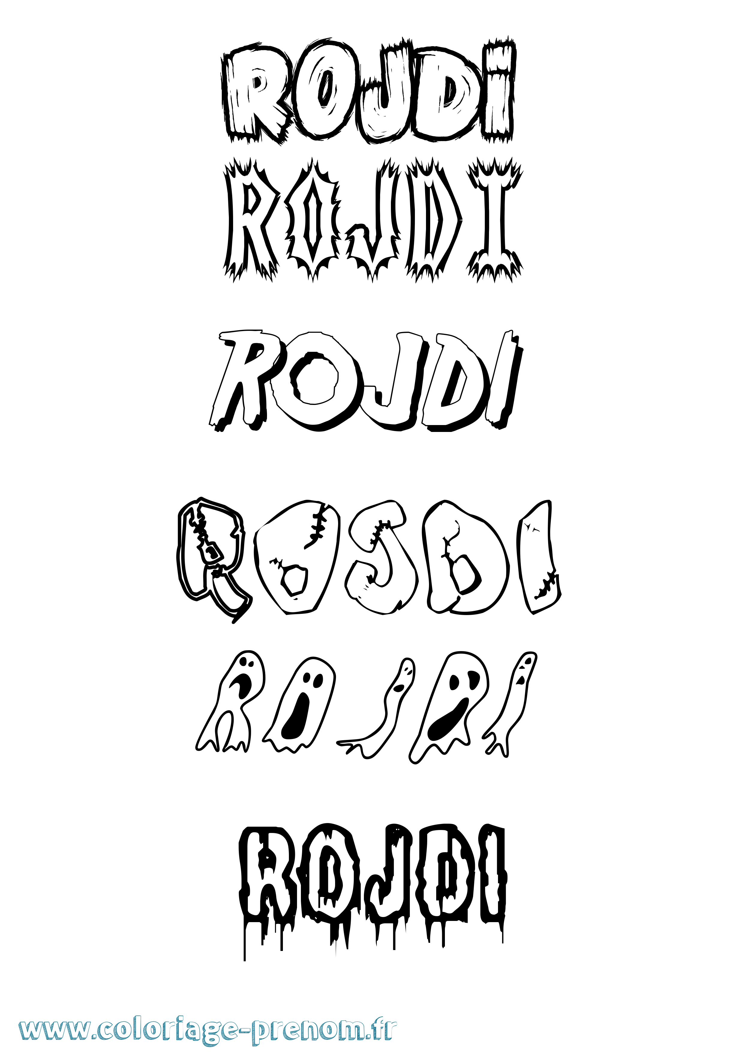 Coloriage Rojdi Frisson Coloriage prénom Rojdi Frisson