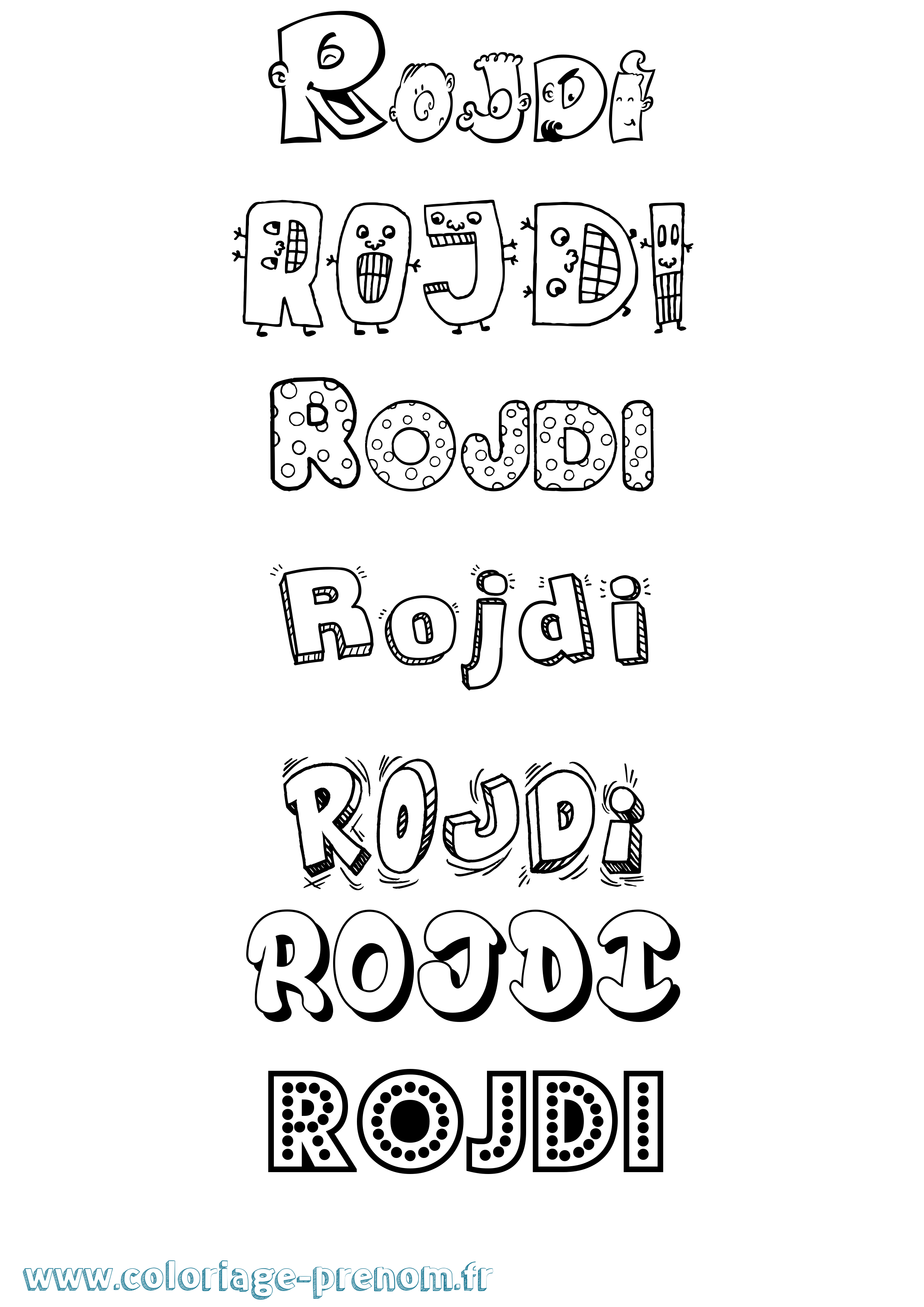 Coloriage Rojdi Fun Coloriage prénom Rojdi Fun