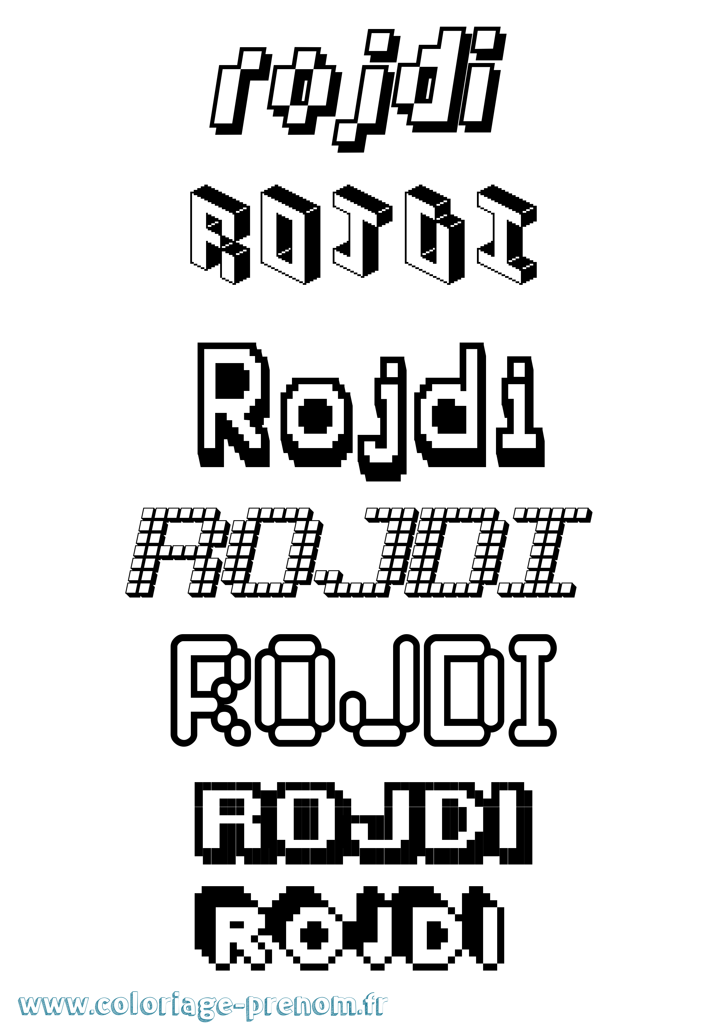 Coloriage Rojdi Pixel Coloriage prénom Rojdi Pixel