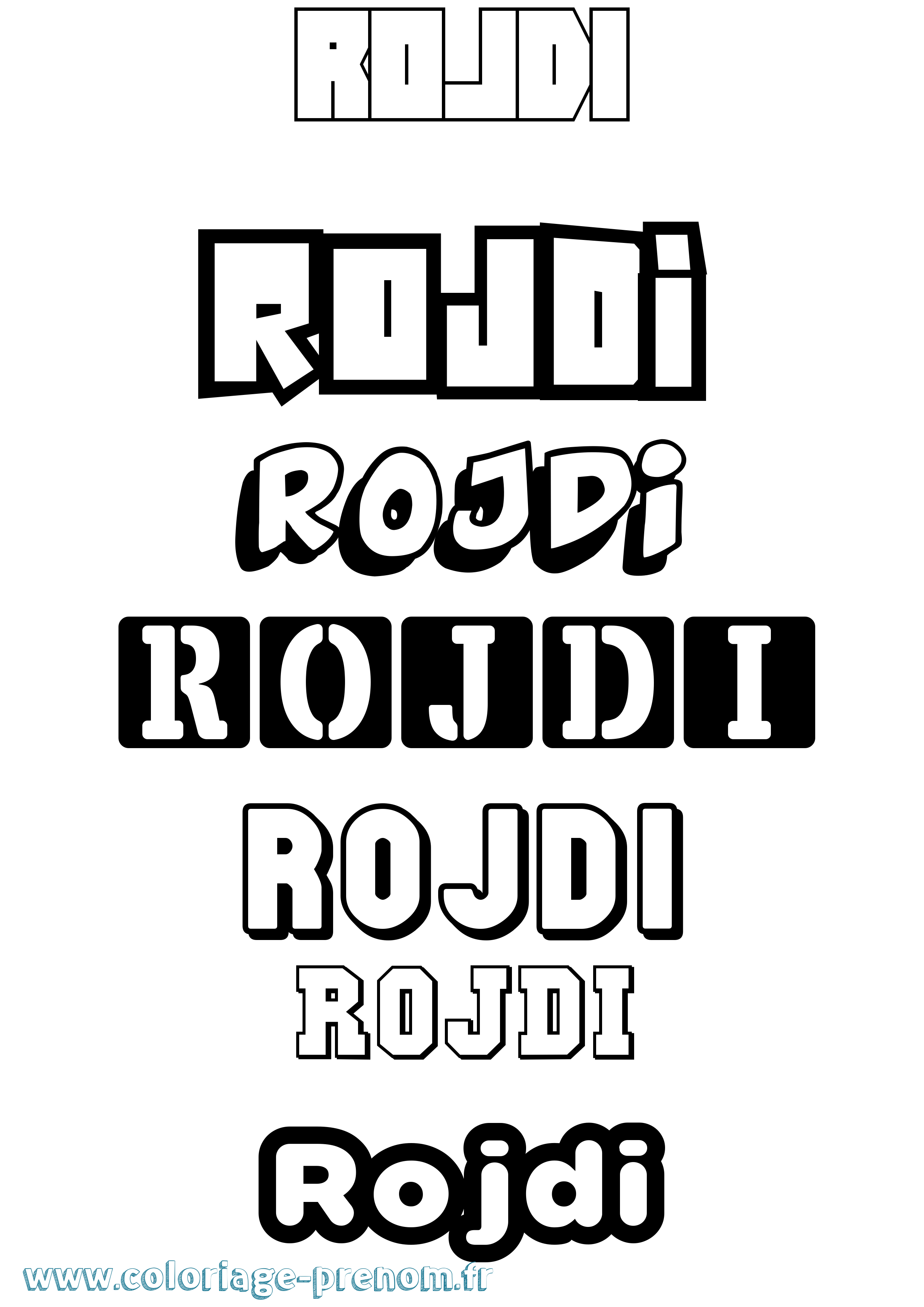 Coloriage Rojdi Simple Coloriage prénom Rojdi Simple