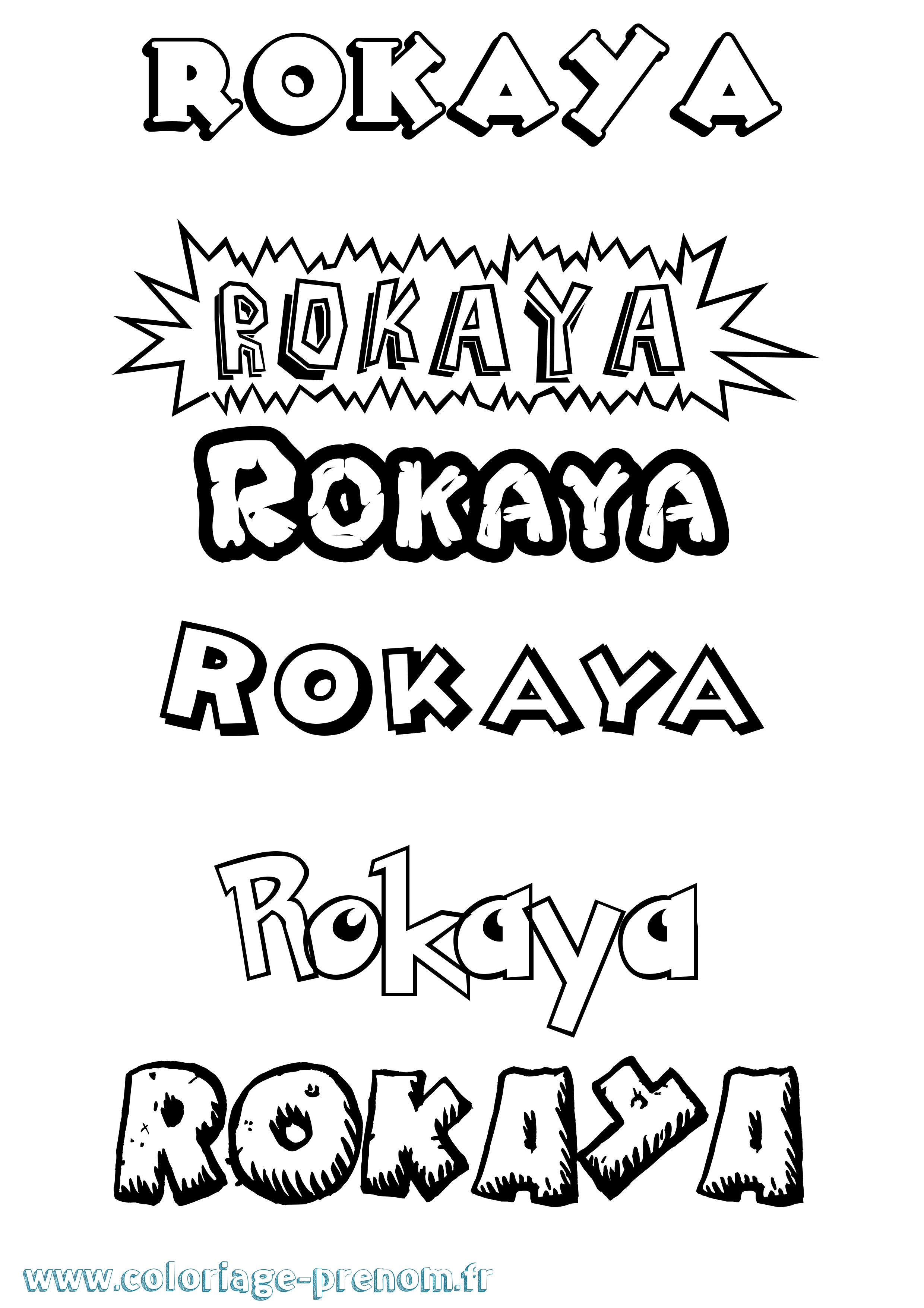 Coloriage Rokaya Dessin Animé Coloriage prénom Rokaya Dessin Animé