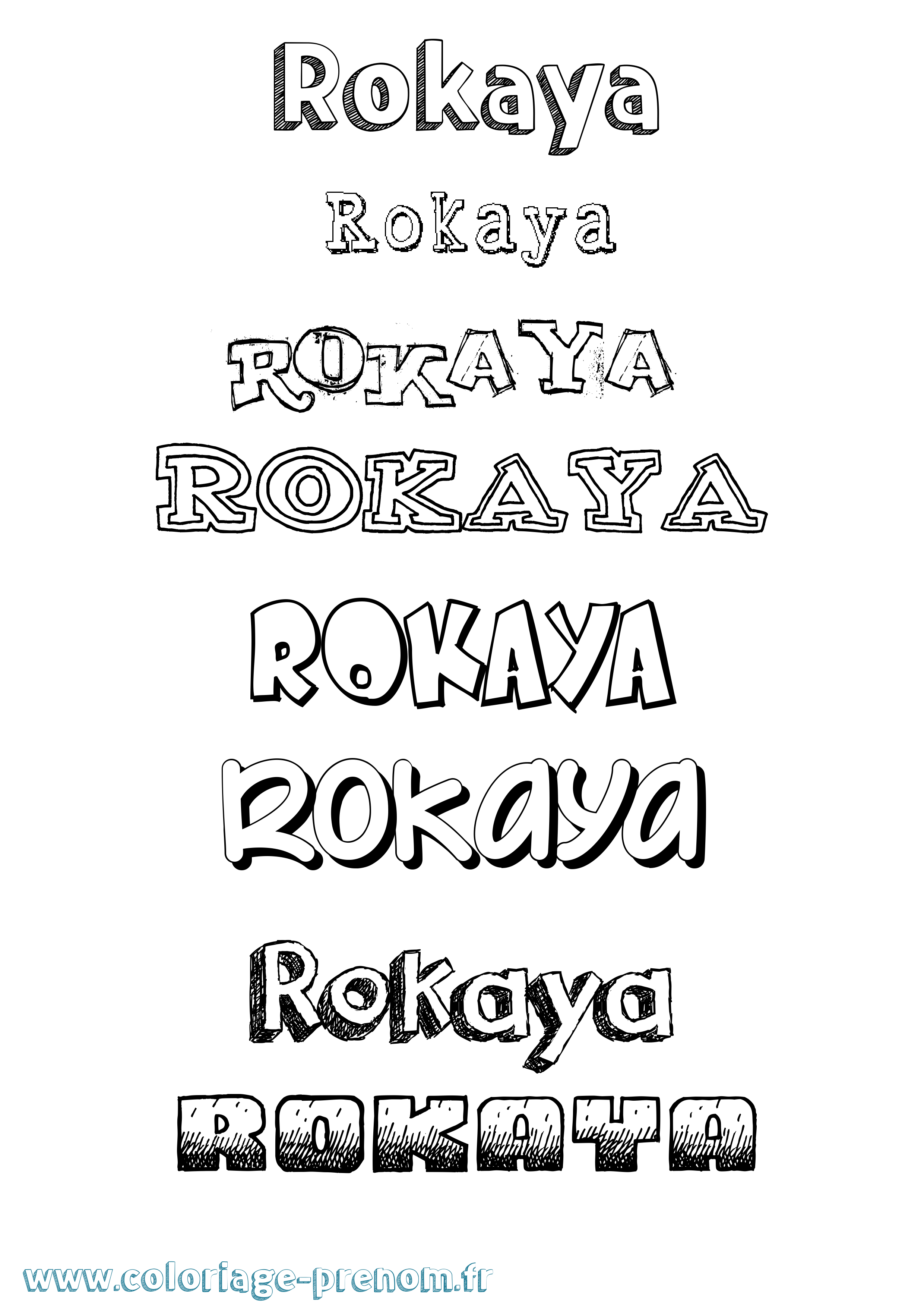 Coloriage Rokaya Dessiné Coloriage prénom Rokaya Dessiné