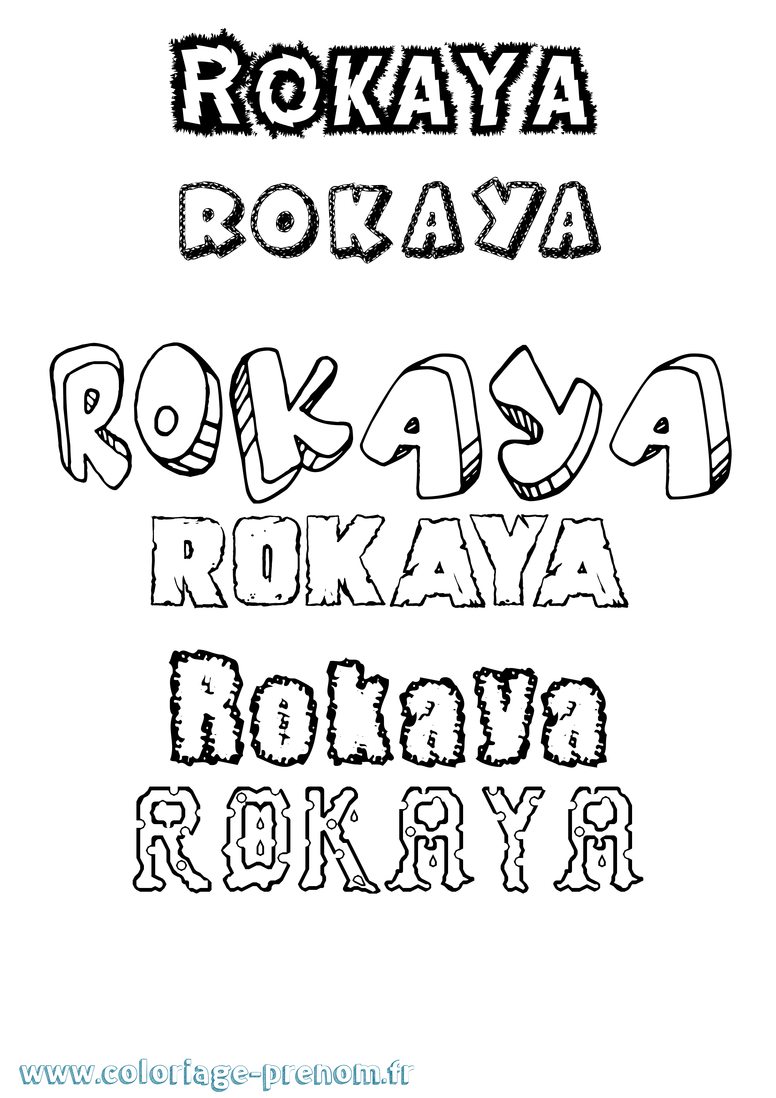 Coloriage Rokaya Destructuré Coloriage prénom Rokaya Destructuré