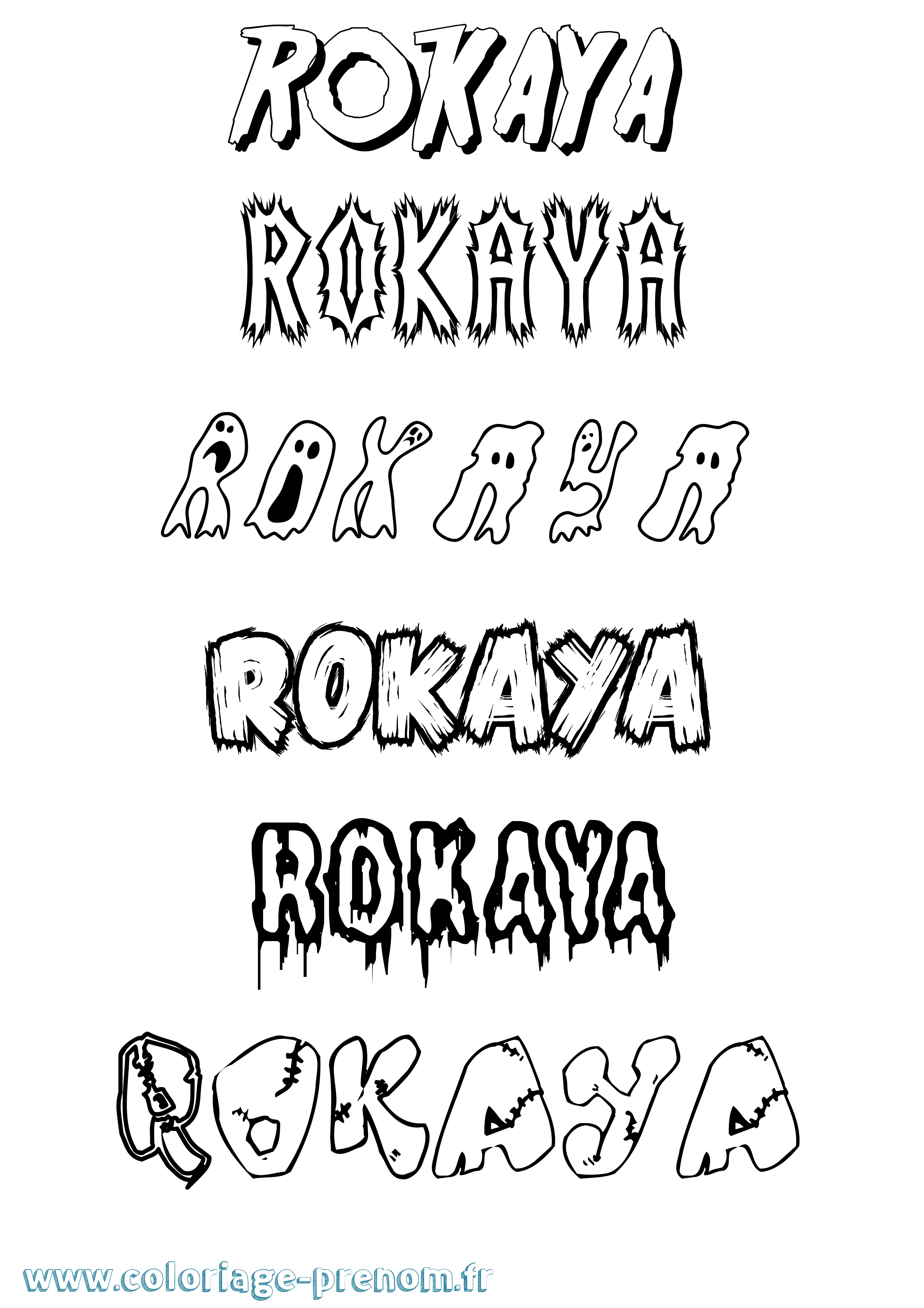 Coloriage Rokaya Frisson Coloriage prénom Rokaya Frisson