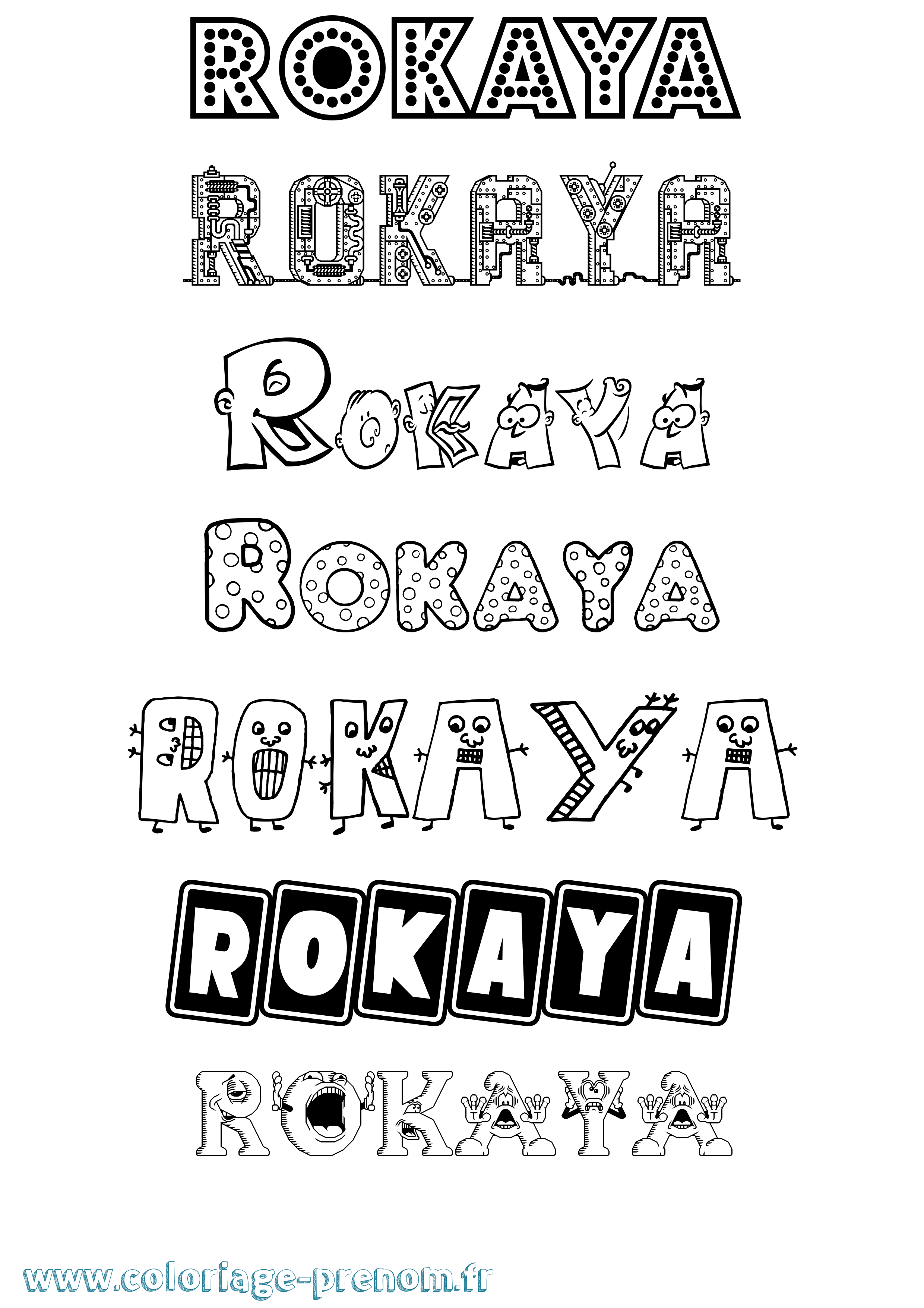 Coloriage Rokaya Fun Coloriage prénom Rokaya Fun